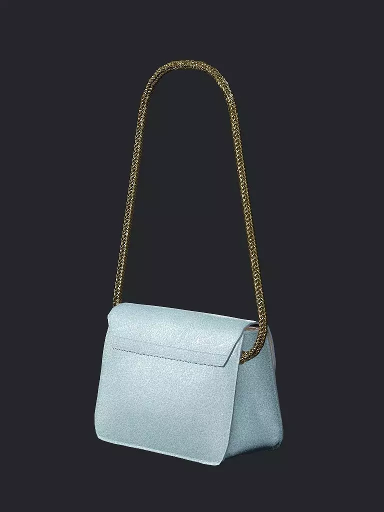 Ladies Fabric Tote Bag Sky Color Love Poly 3D Model Low-poly 3D model_7