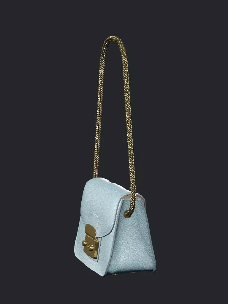 Ladies Fabric Tote Bag Sky Color Love Poly 3D Model Low-poly 3D model_2
