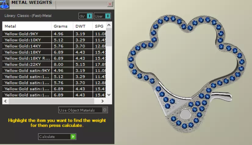 Paw Shaped or Flower Shaped Lobster Clasp set plain and Gem lock 3D print model_5