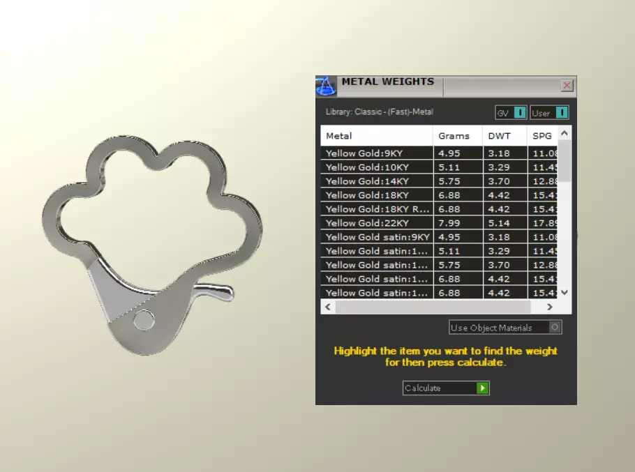 Paw Shaped or Flower Shaped Lobster Clasp set plain and Gem lock 3D print model_4