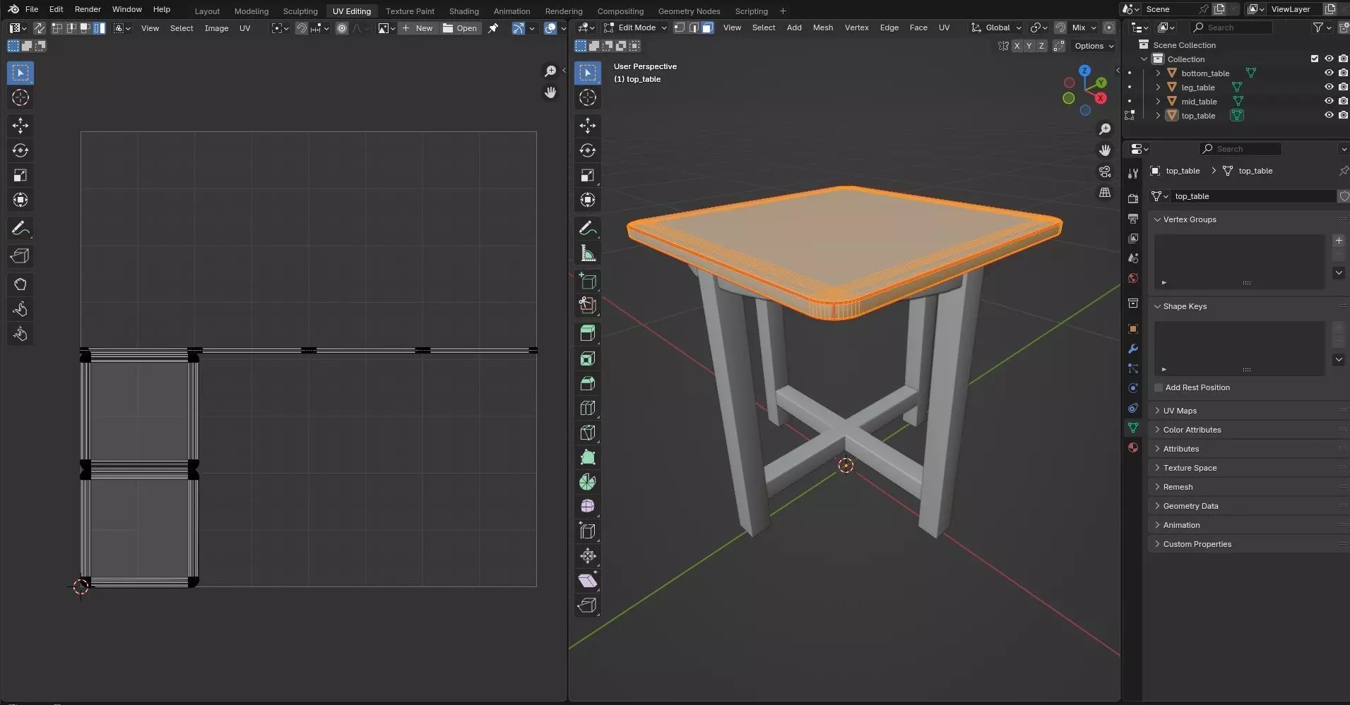 Square Table CG20 3D model_9