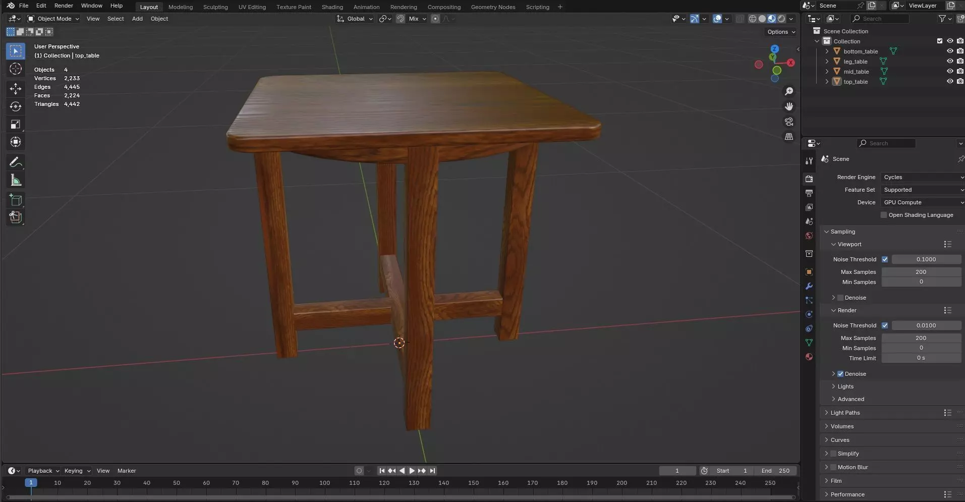 Square Table CG20 3D model_8