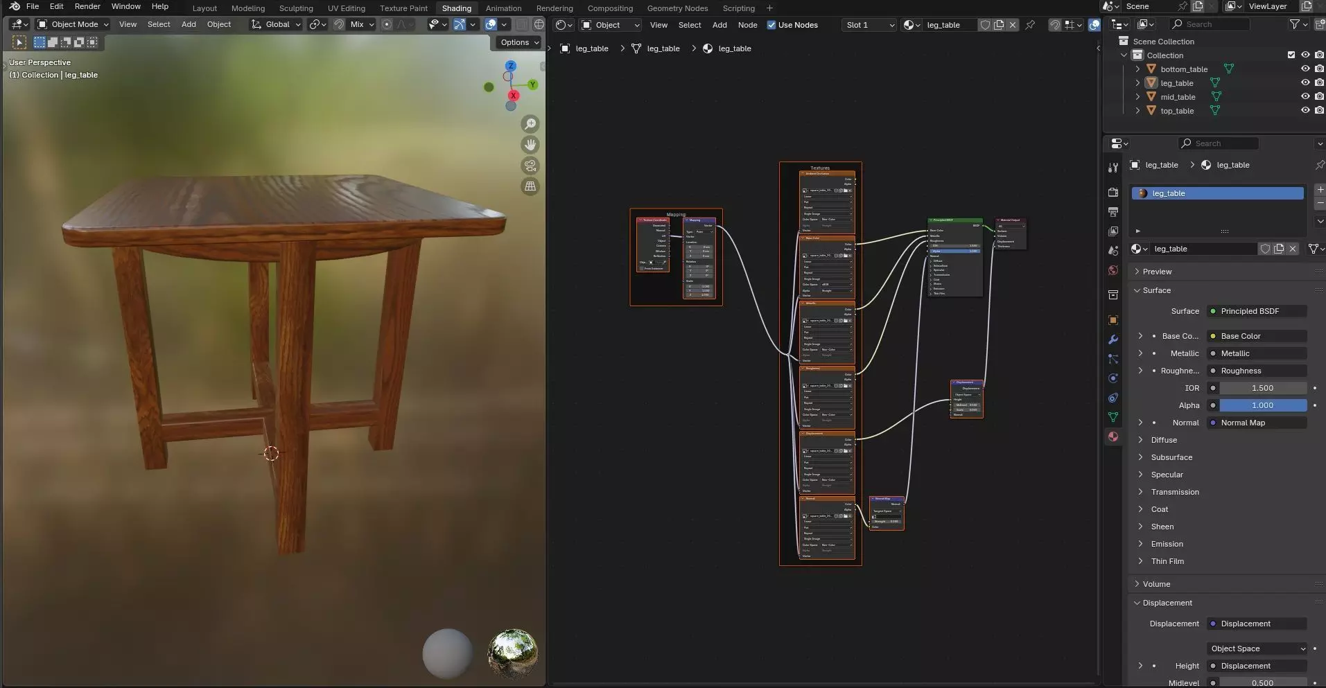 Square Table CG20 3D model_11