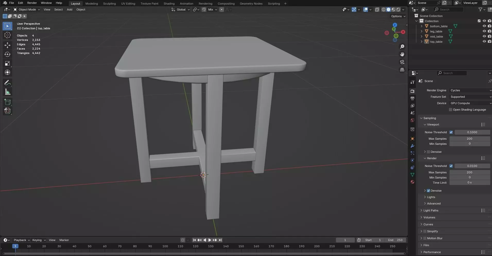Square Table CG20 3D model_7