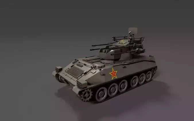 PGZ95 Self-Propelled Anti-Aircraft System - Game Ready low poly Low-poly 3D model
