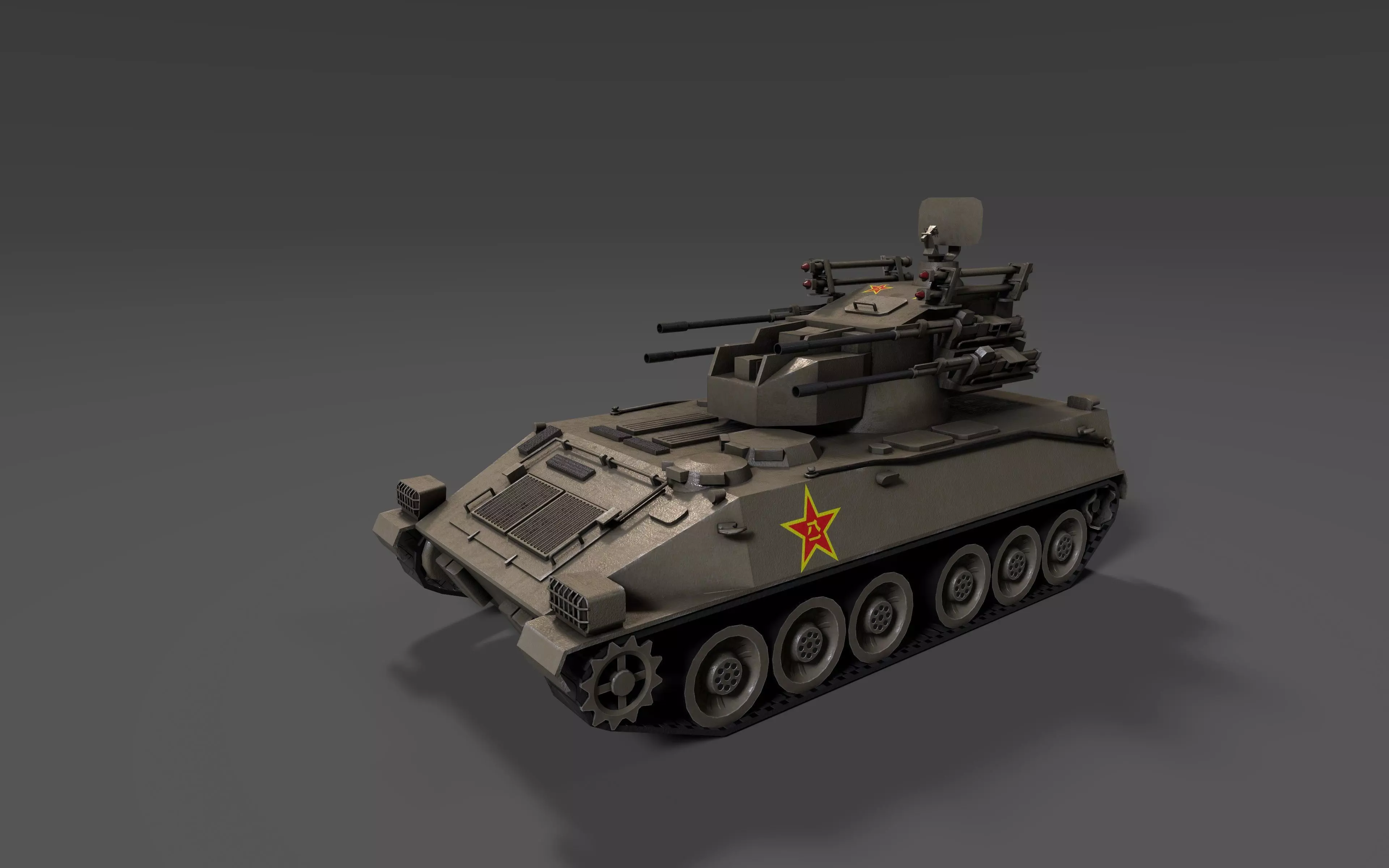 PGZ95 Self-Propelled Anti-Aircraft System - Game Ready low poly Low-poly 3D model_0