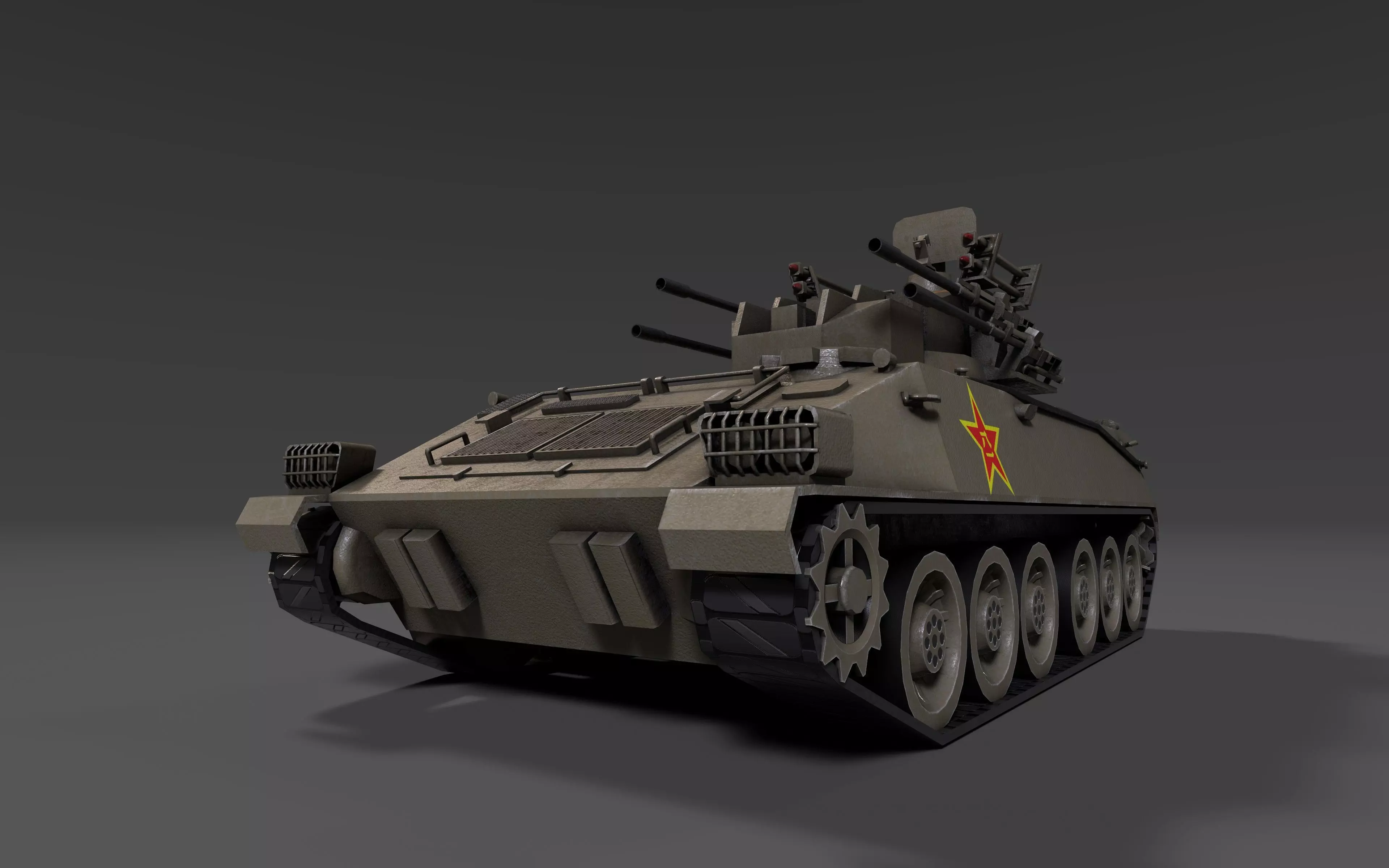 PGZ95 Self-Propelled Anti-Aircraft System - Game Ready low poly Low-poly 3D model_18