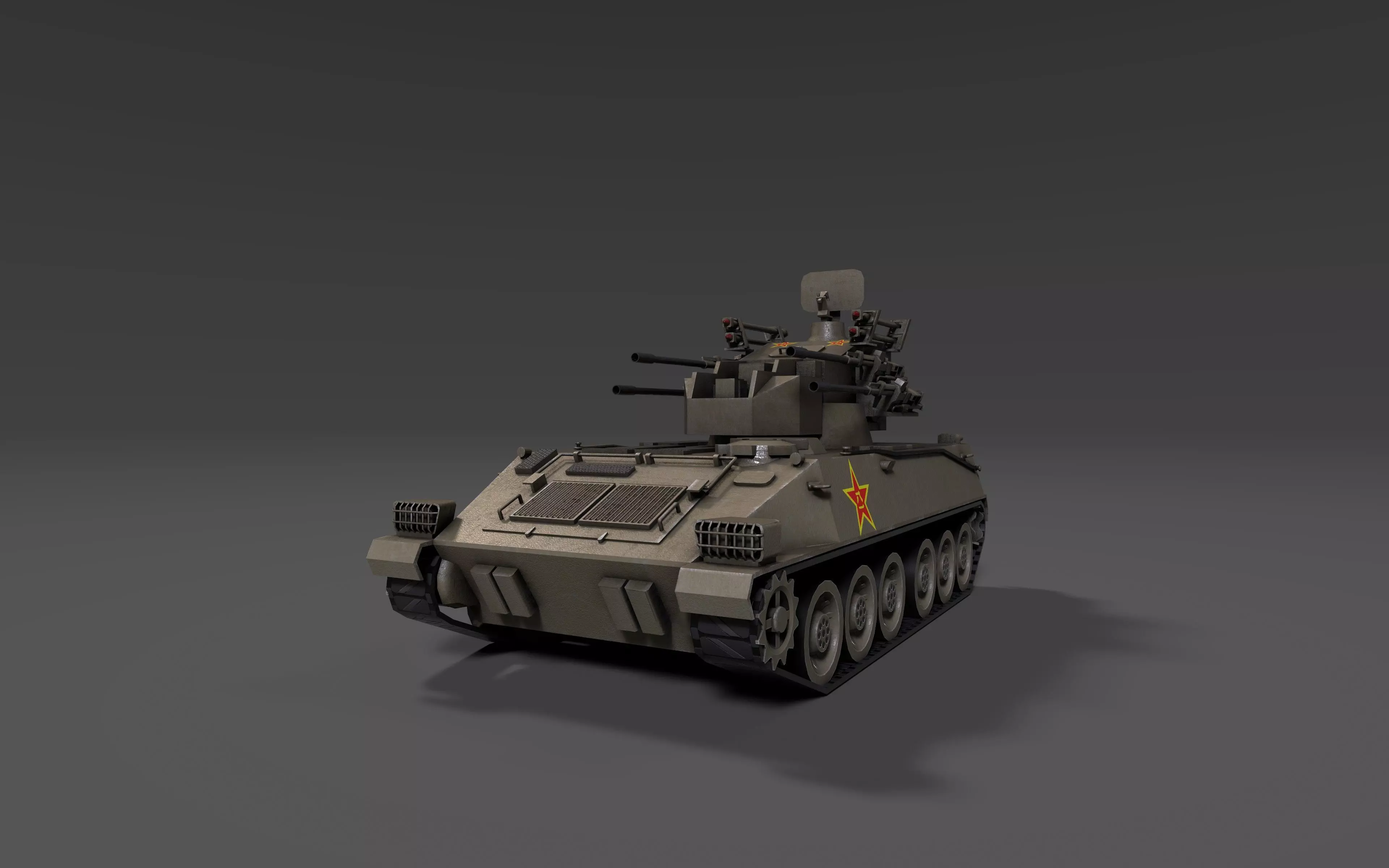 PGZ95 Self-Propelled Anti-Aircraft System - Game Ready low poly Low-poly 3D model_2