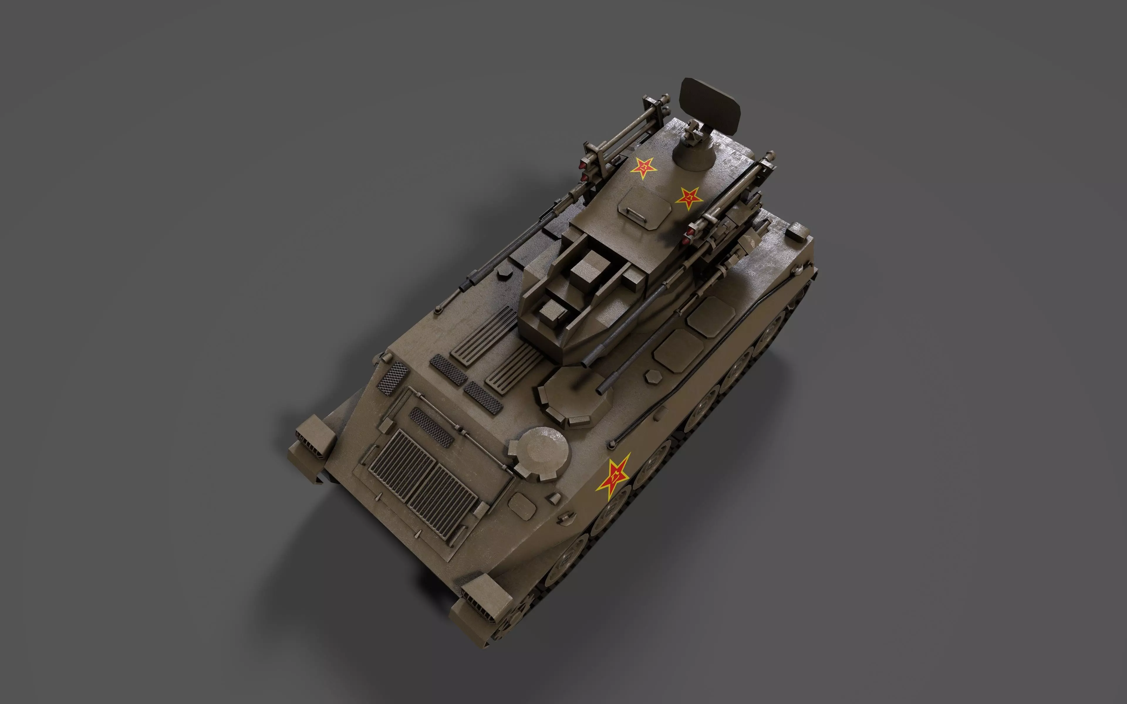 PGZ95 Self-Propelled Anti-Aircraft System - Game Ready low poly Low-poly 3D model_20