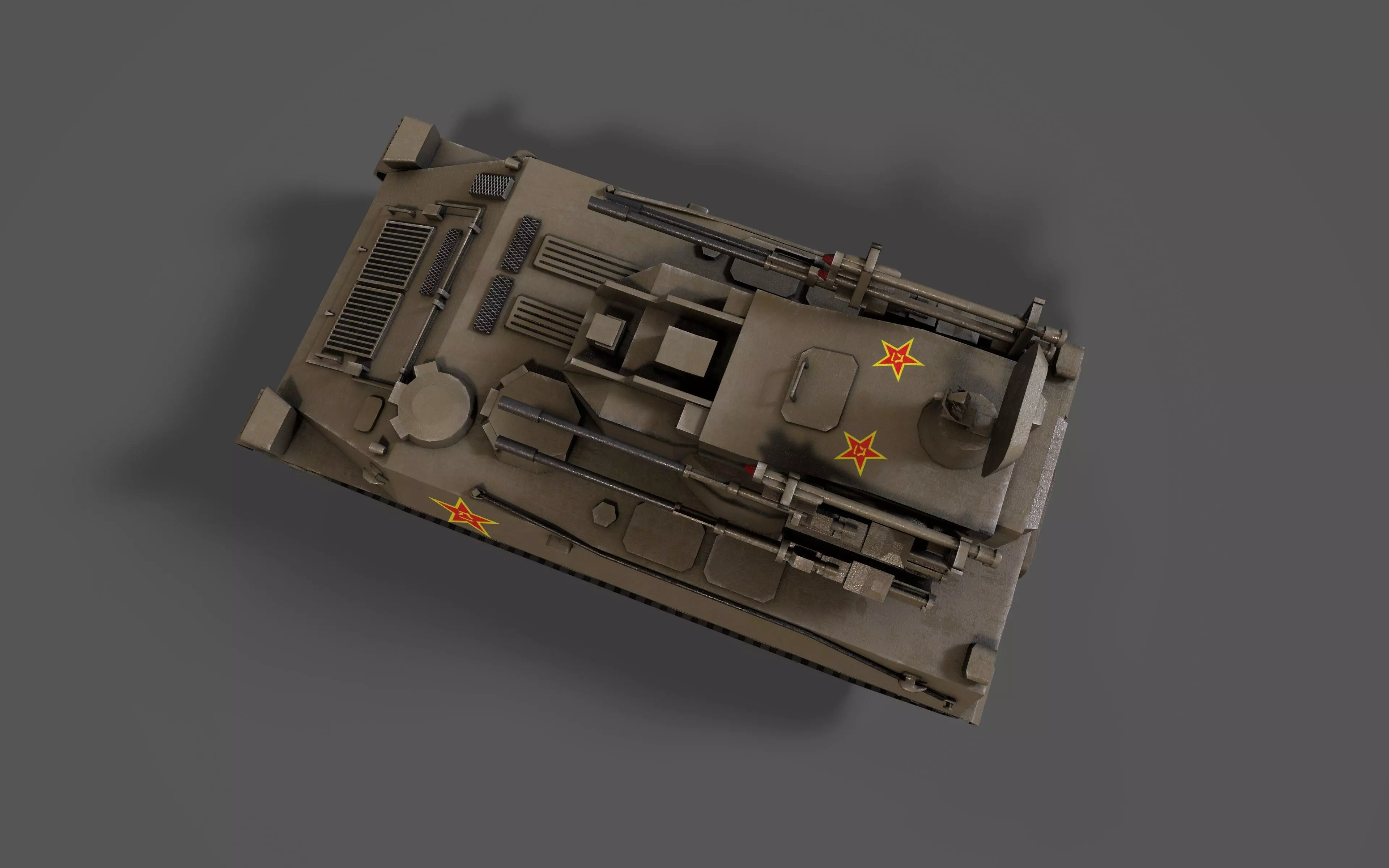 PGZ95 Self-Propelled Anti-Aircraft System - Game Ready low poly Low-poly 3D model_19