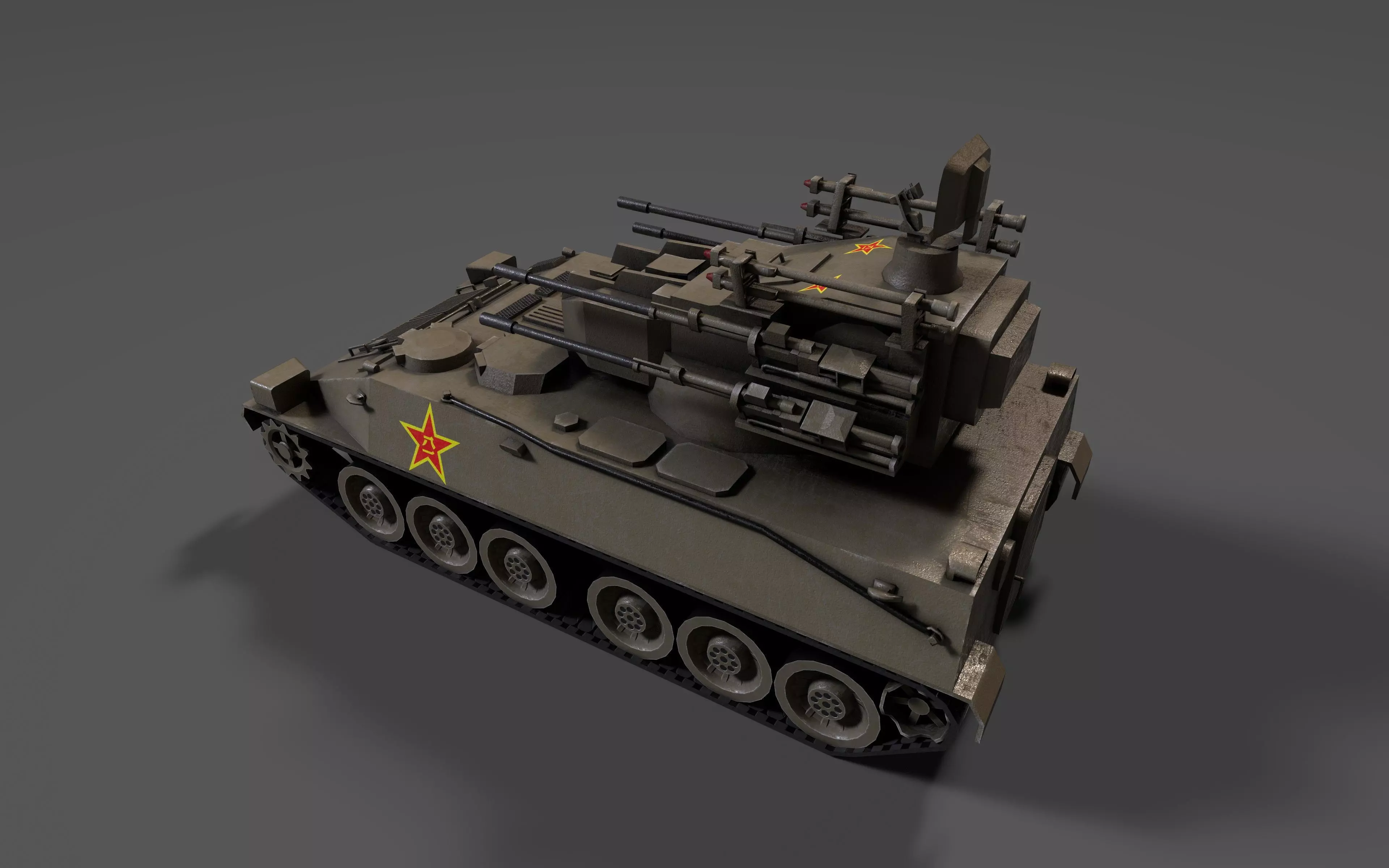 PGZ95 Self-Propelled Anti-Aircraft System - Game Ready low poly Low-poly 3D model_13