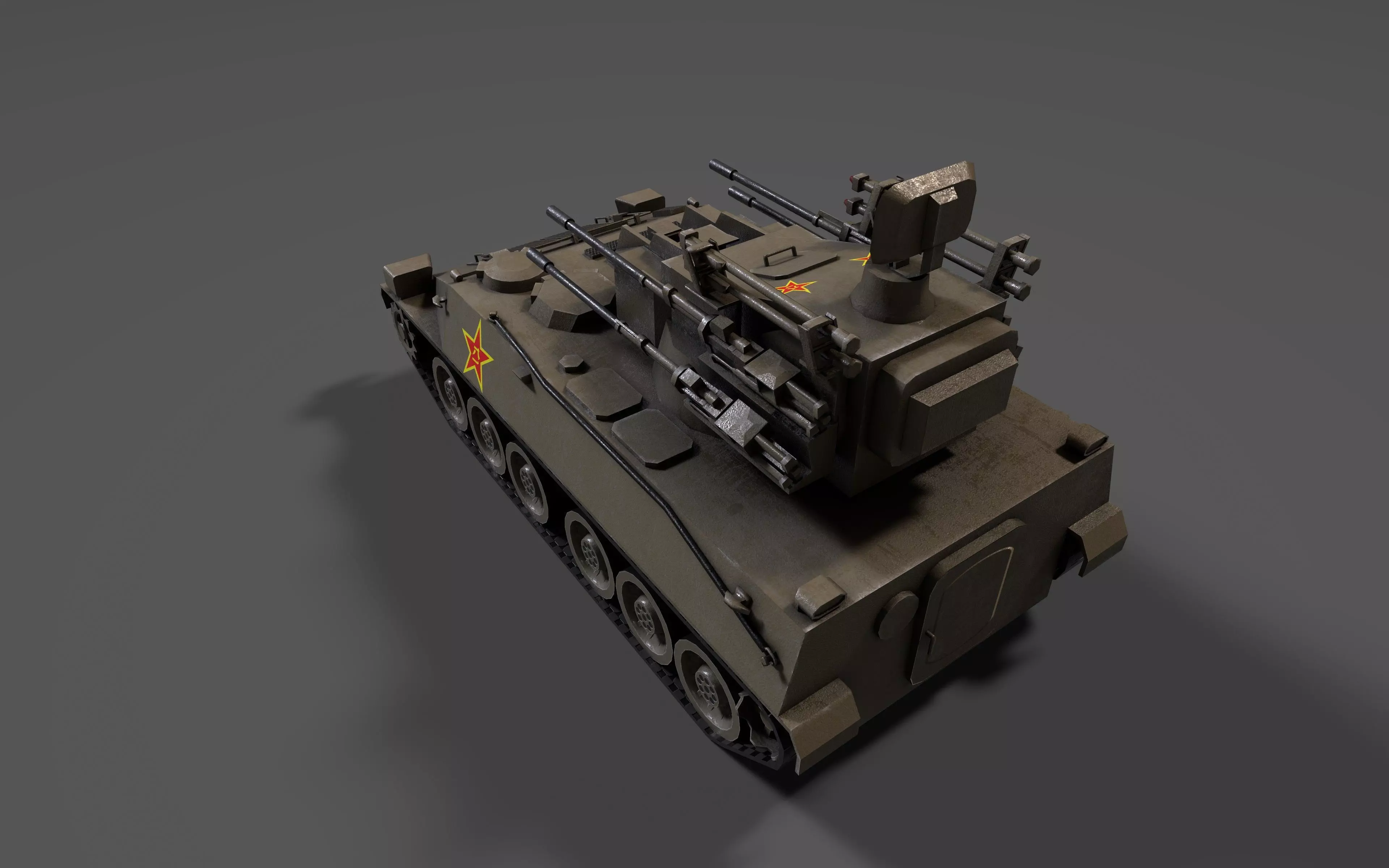 PGZ95 Self-Propelled Anti-Aircraft System - Game Ready low poly Low-poly 3D model_12