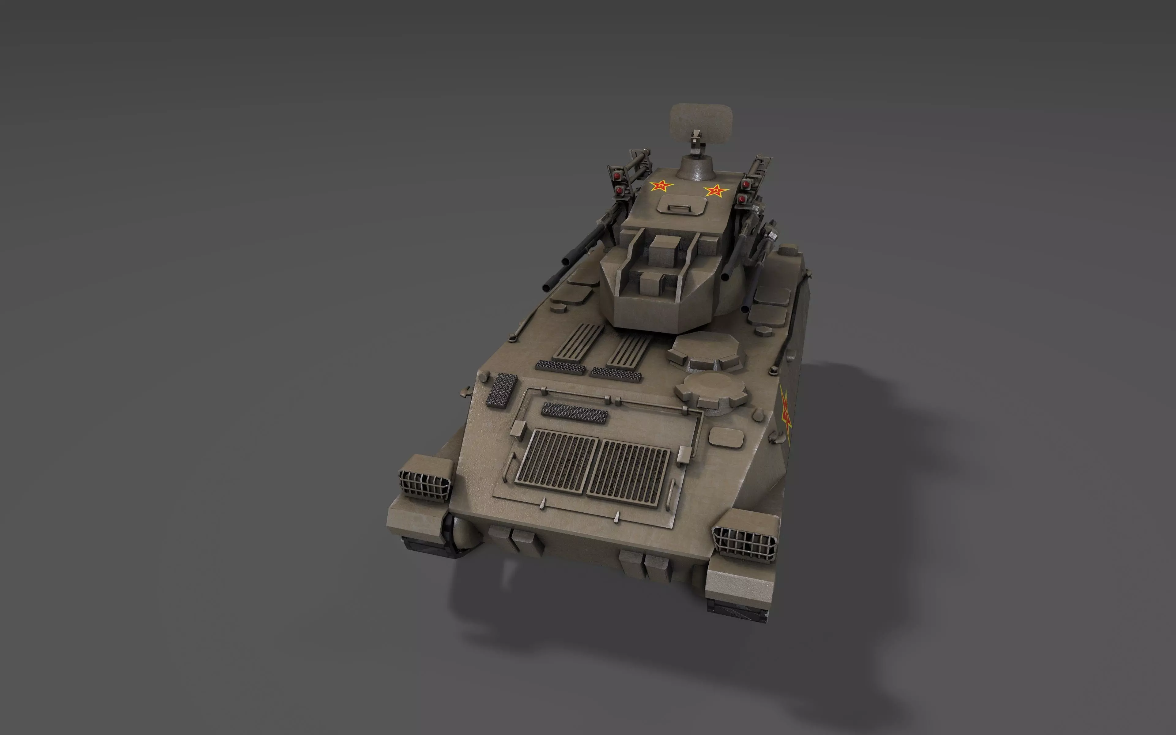 PGZ95 Self-Propelled Anti-Aircraft System - Game Ready low poly Low-poly 3D model_3