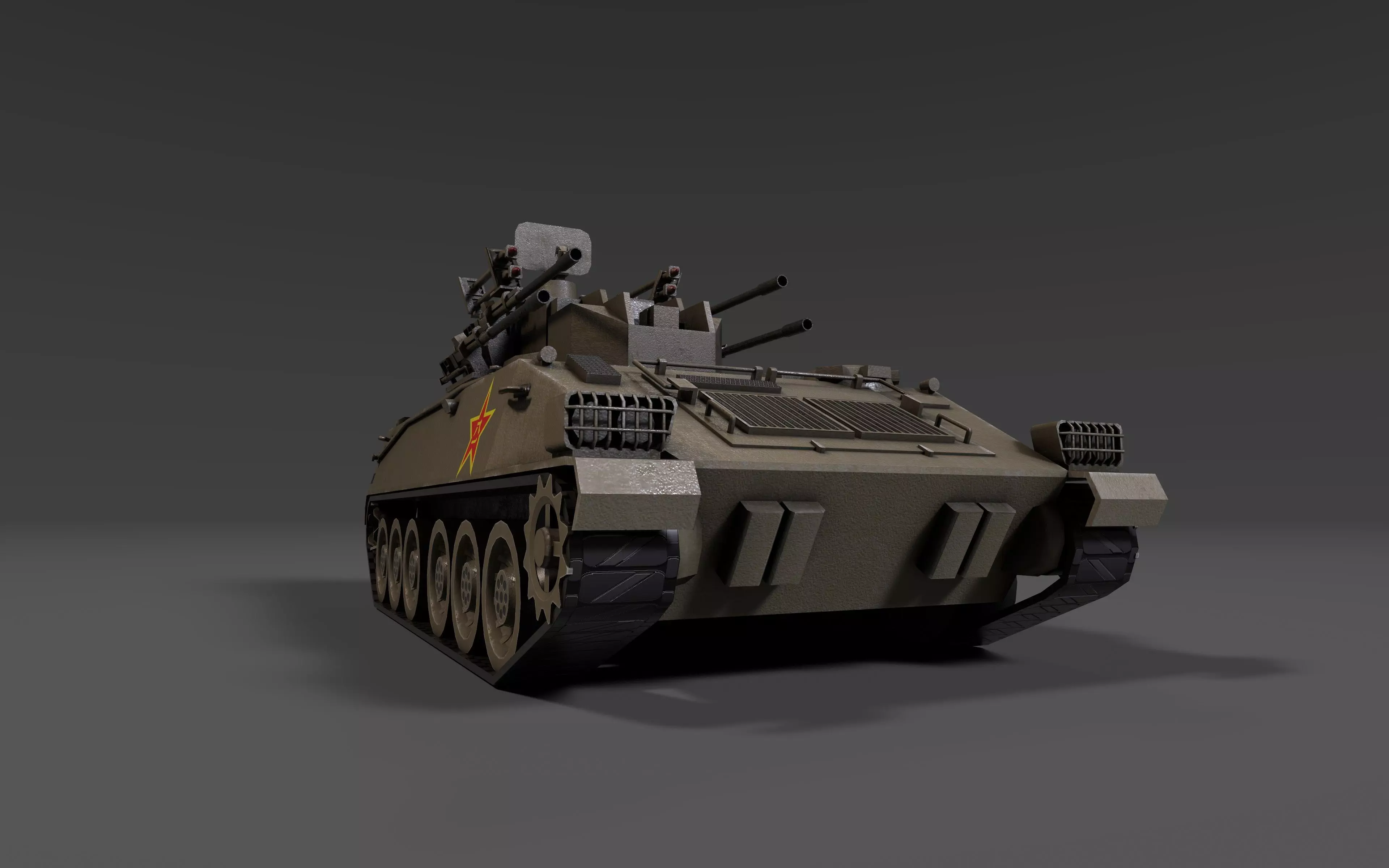 PGZ95 Self-Propelled Anti-Aircraft System - Game Ready low poly Low-poly 3D model_17