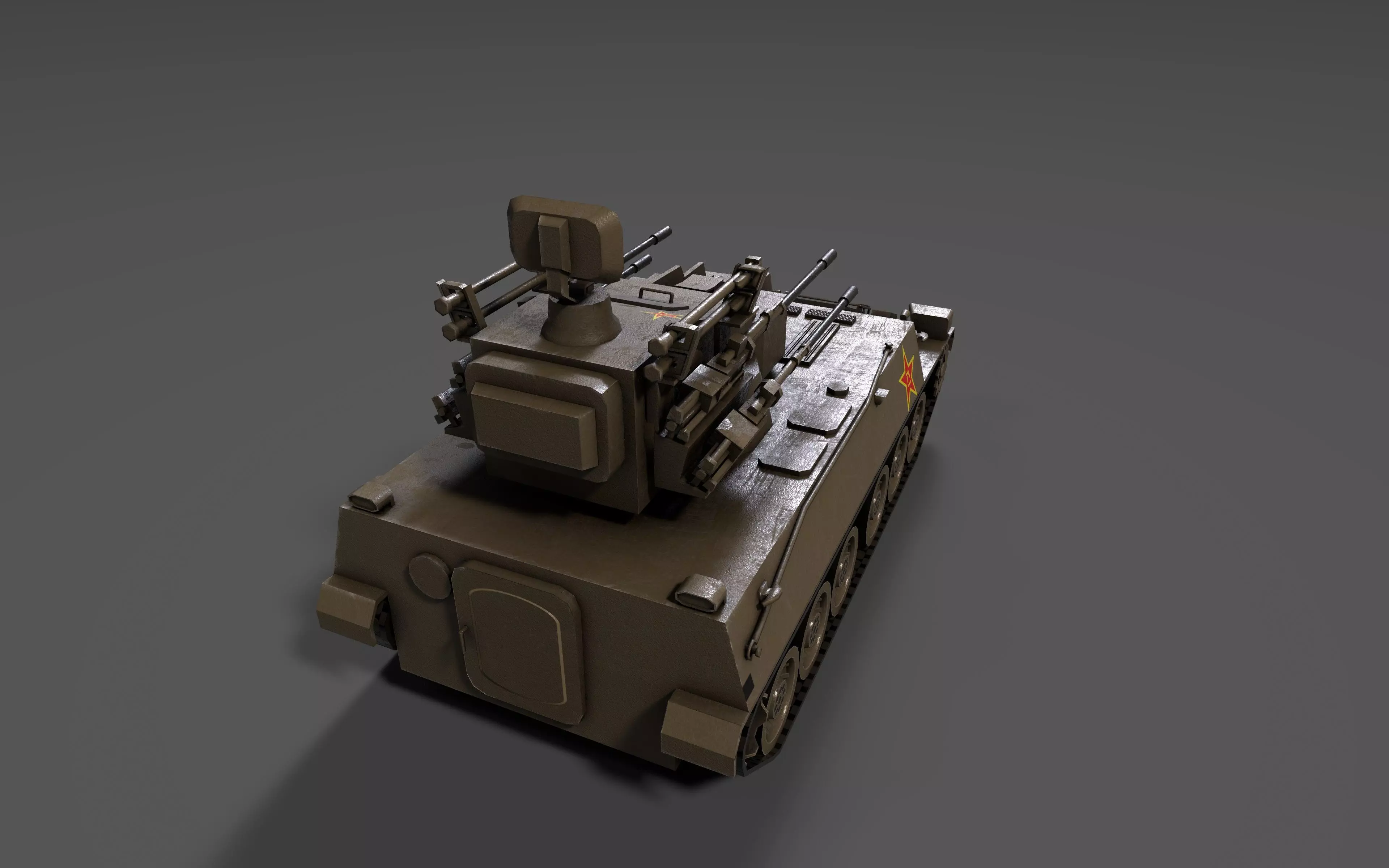 PGZ95 Self-Propelled Anti-Aircraft System - Game Ready low poly Low-poly 3D model_10