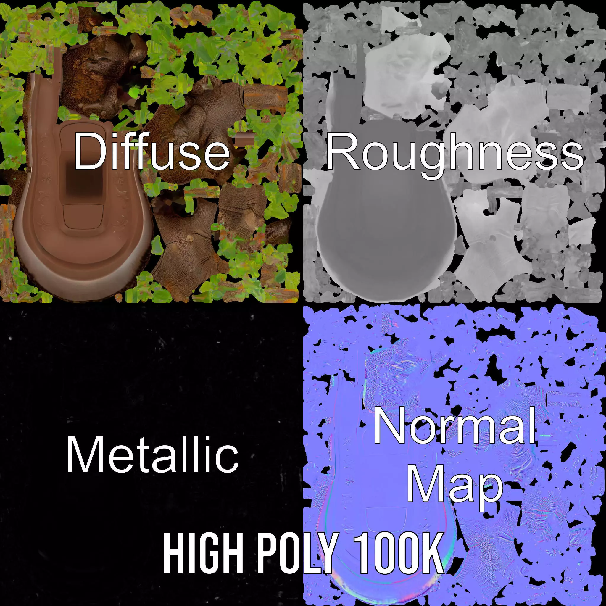 Curved Bonsai Tree model pack Low-poly 3D model_3