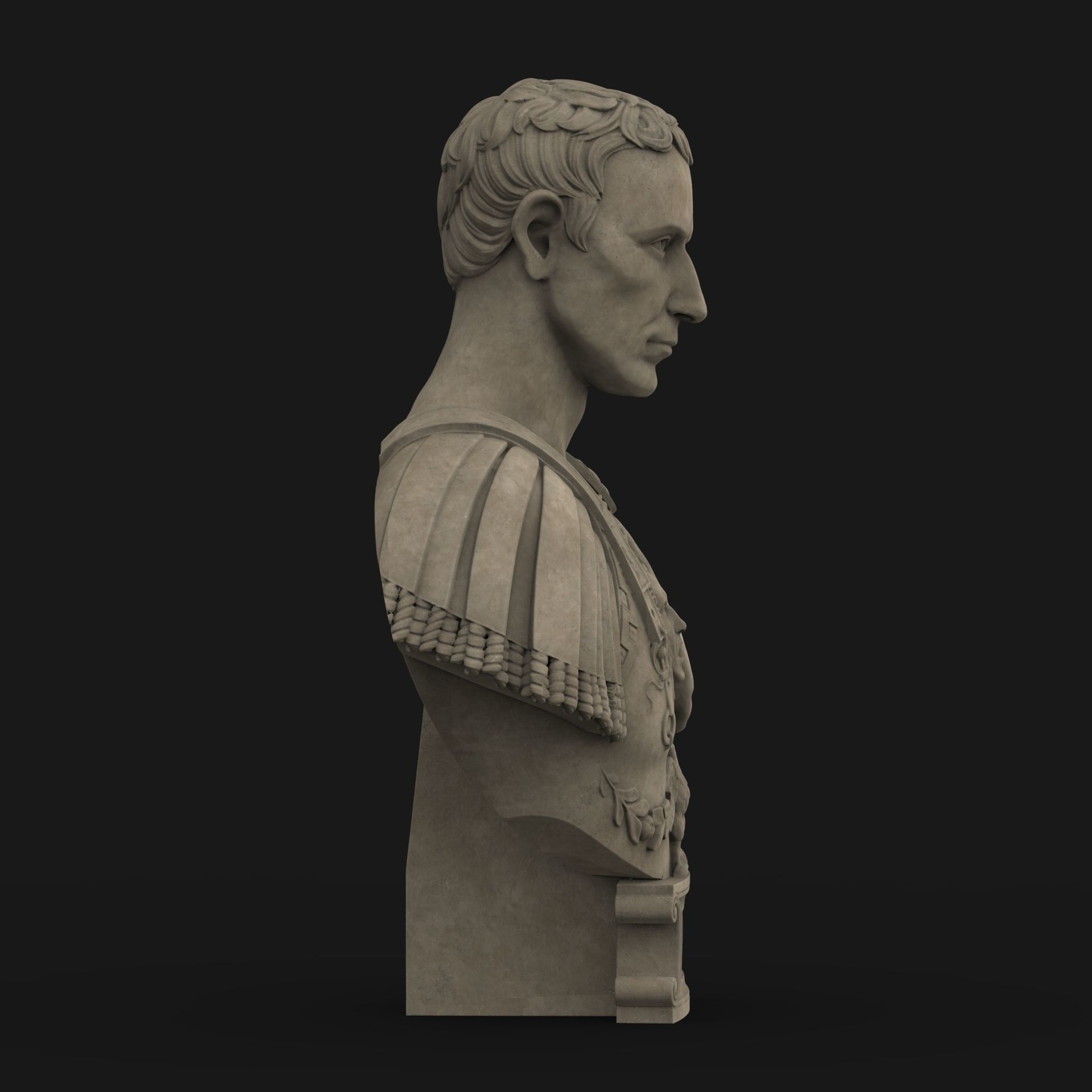 Caesar Bust Low-poly 3D model_20