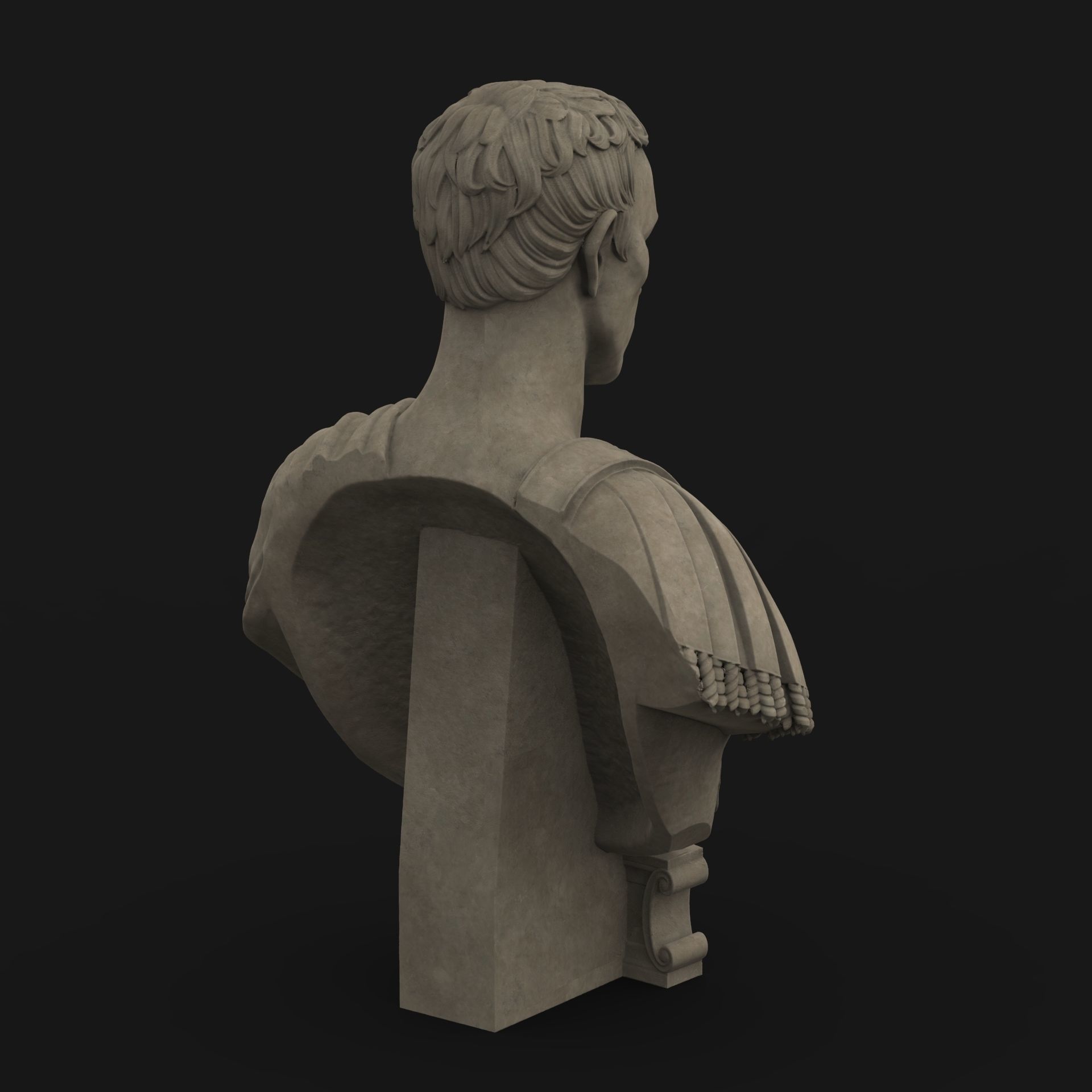 Caesar Bust Low-poly 3D model_18