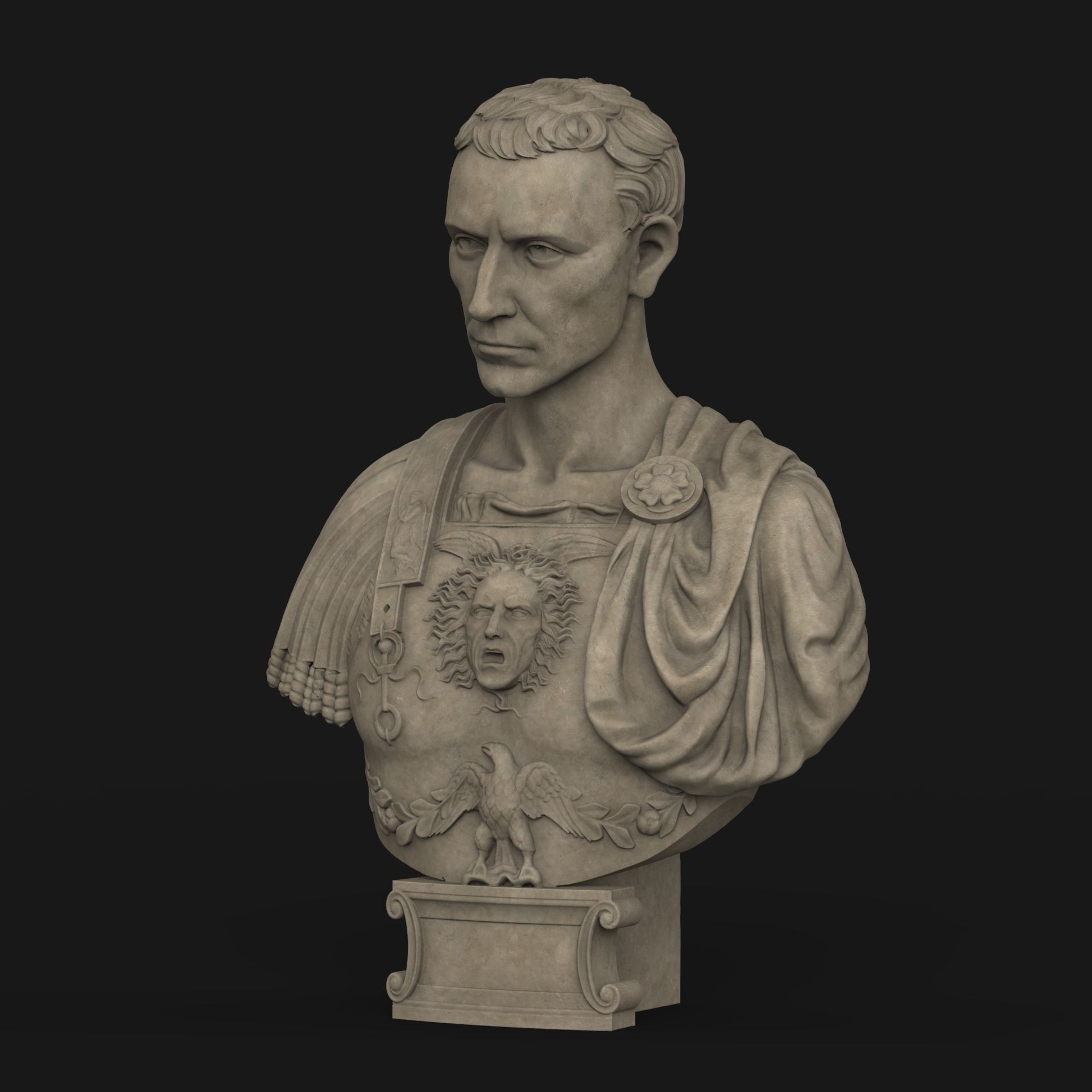 Caesar Bust Low-poly 3D model_22