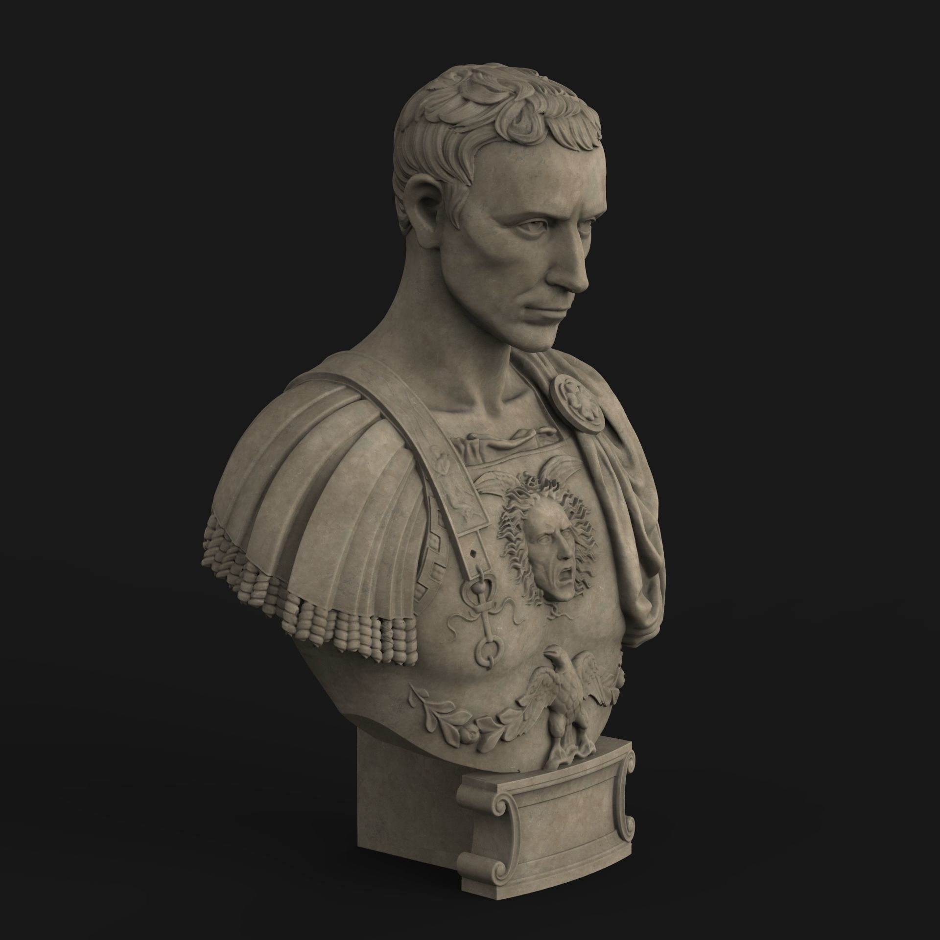 Caesar Bust Low-poly 3D model_21