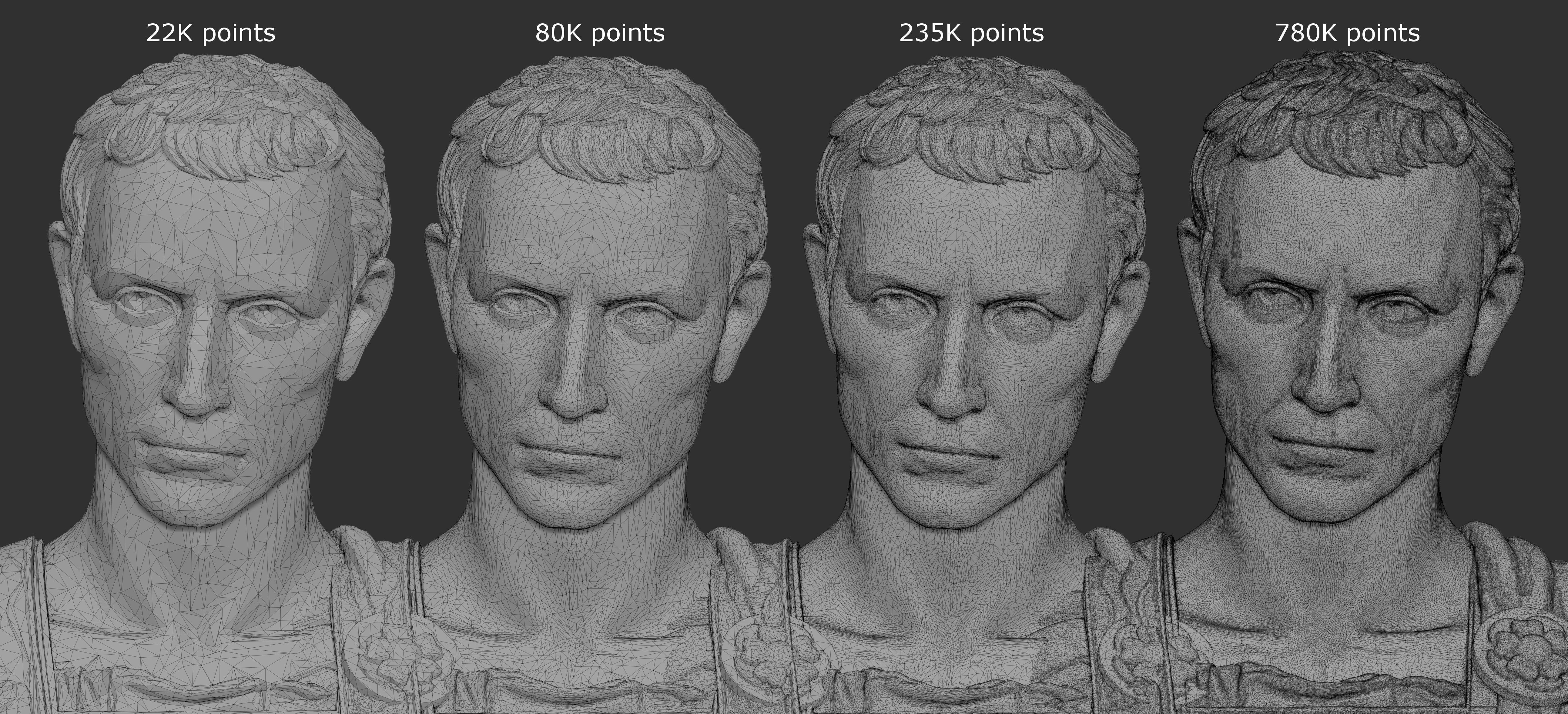 Caesar Bust Low-poly 3D model_25