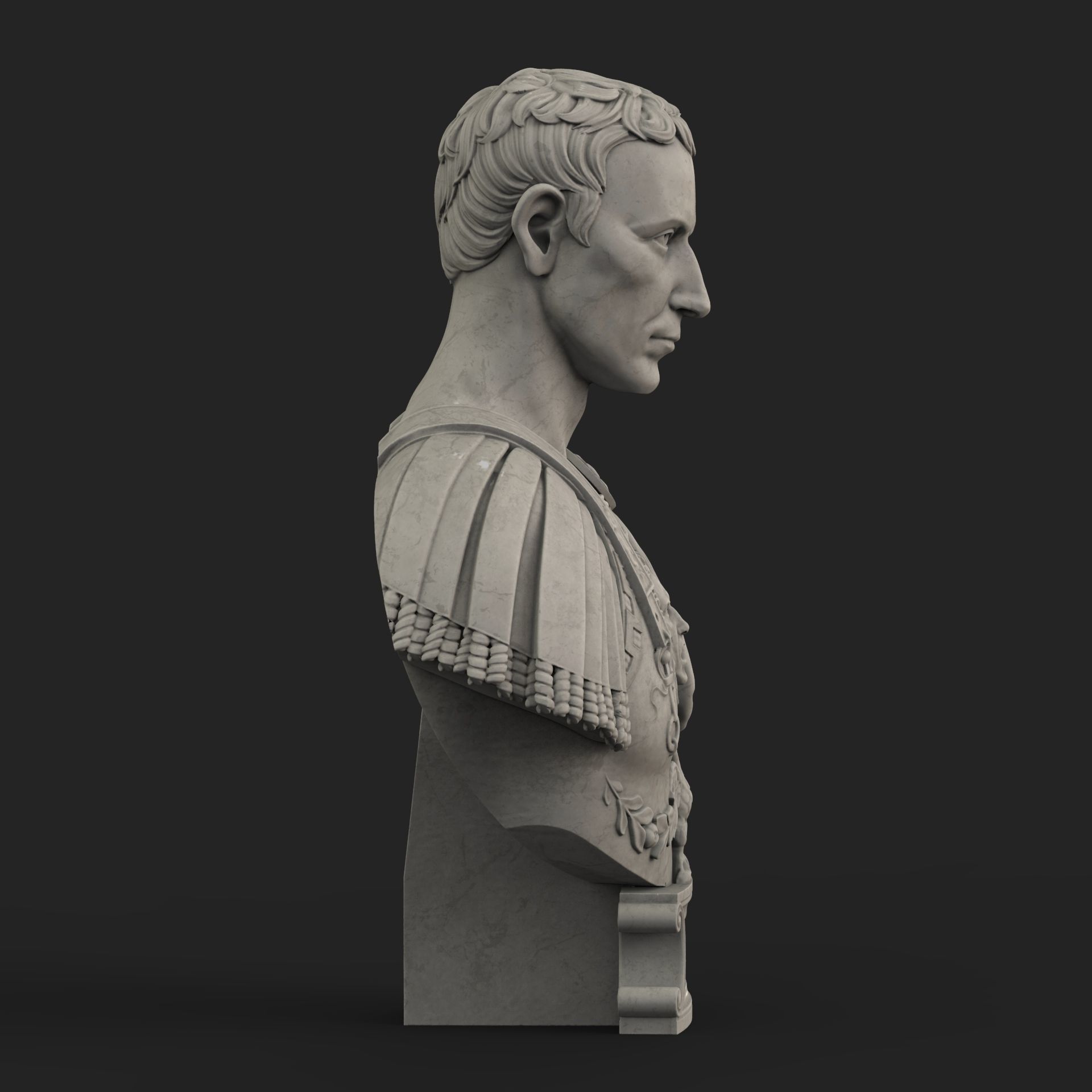 Caesar Bust Low-poly 3D model_6