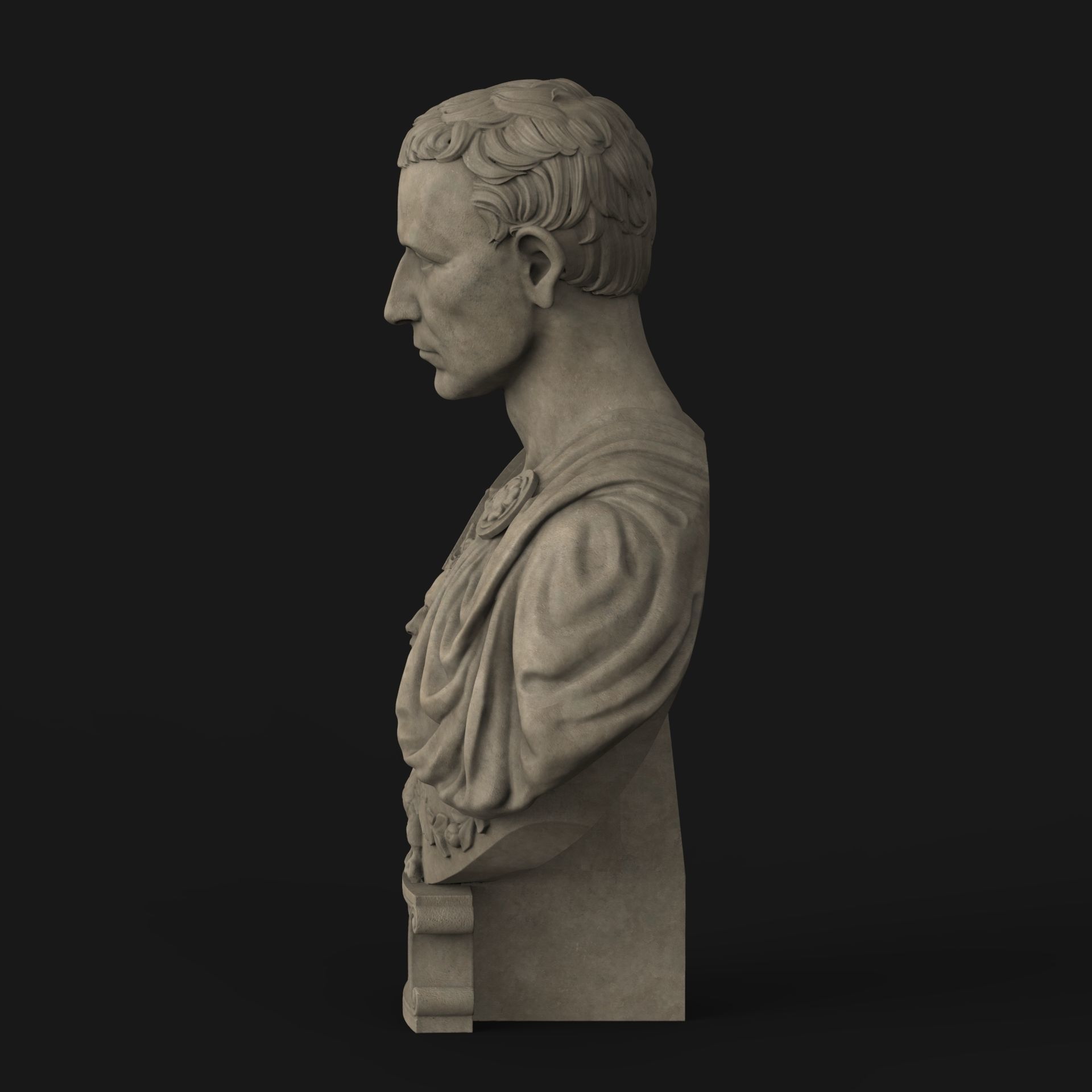 Caesar Bust Low-poly 3D model_17
