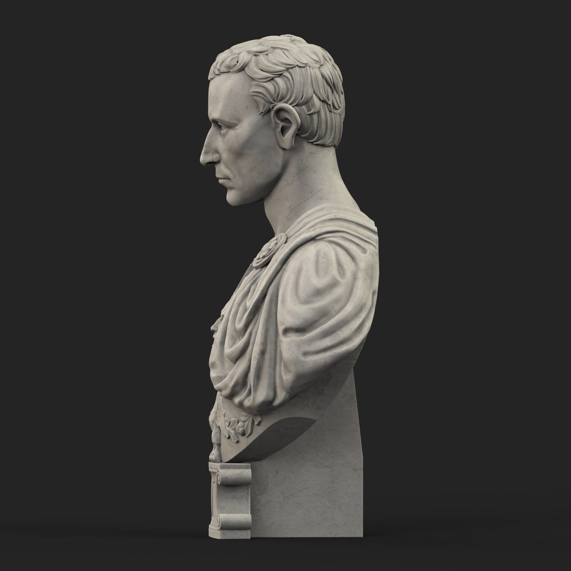 Caesar Bust Low-poly 3D model_11