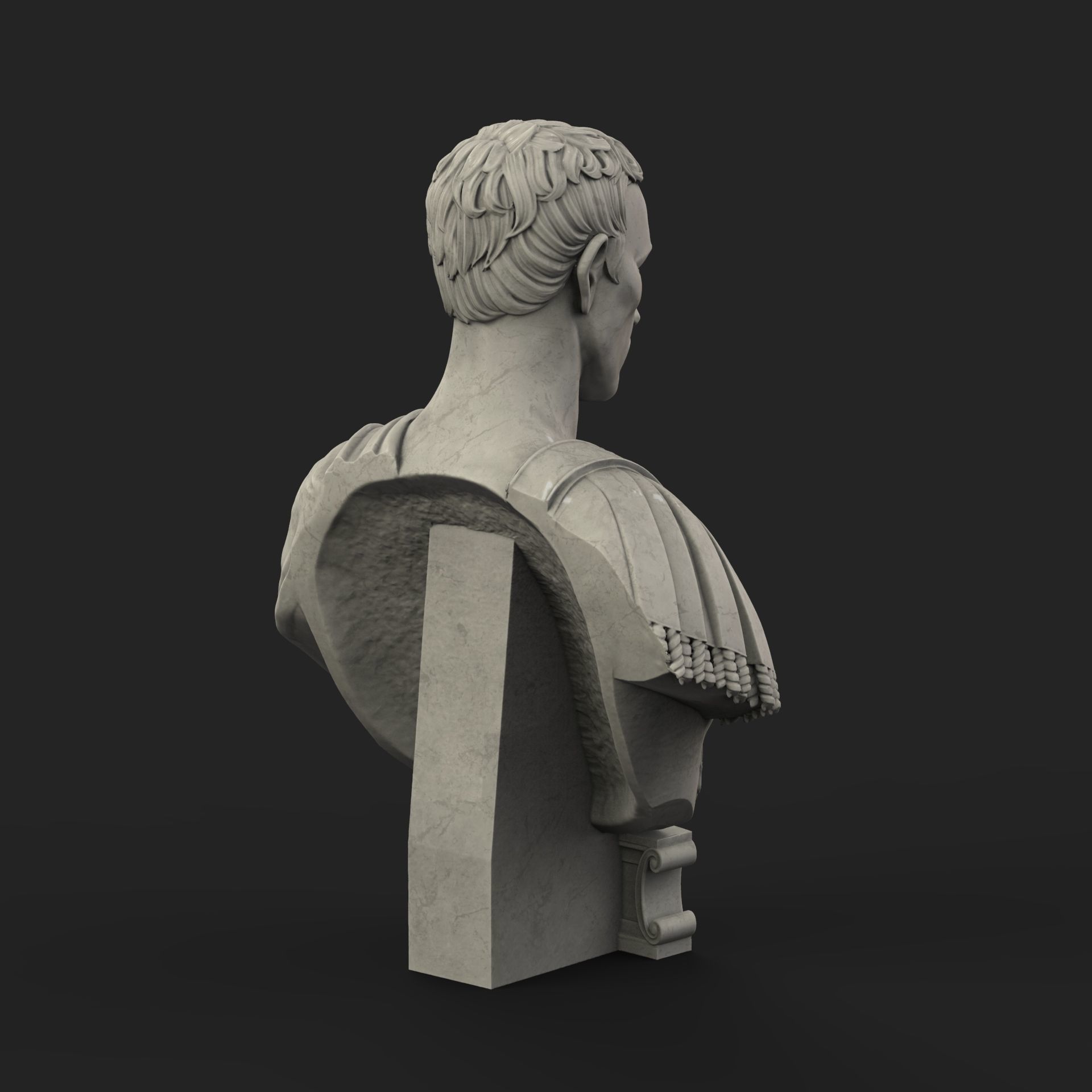 Caesar Bust Low-poly 3D model_8