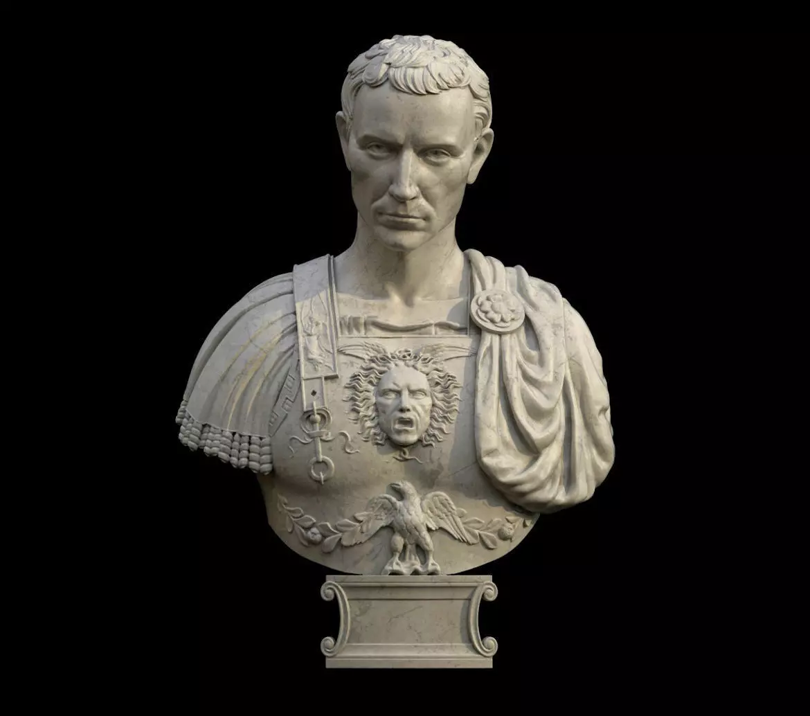 Caesar Bust Low-poly 3D model_0