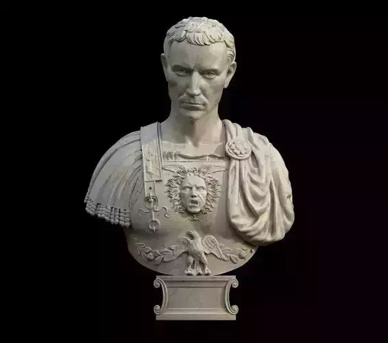 Caesar Bust Low-poly 3D model