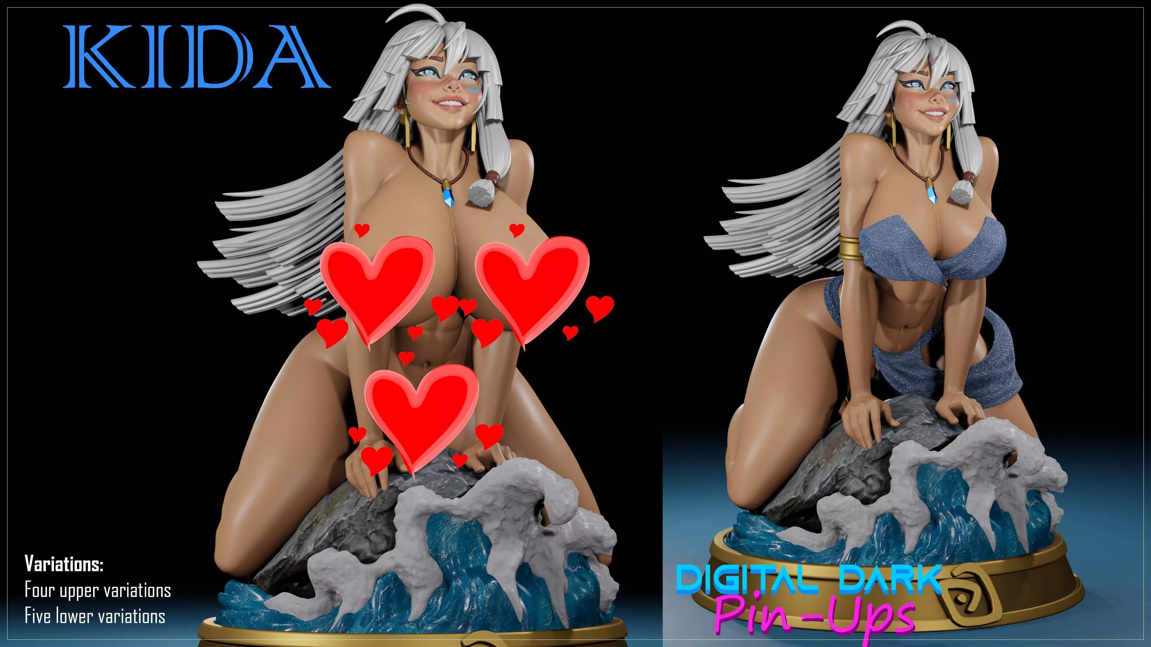 kida from Atlantis with NSFW version and Miniatures 3D print model