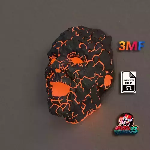 Lava Cracked Face Wall Sculpture-phosphorescent-3d print 3D print model