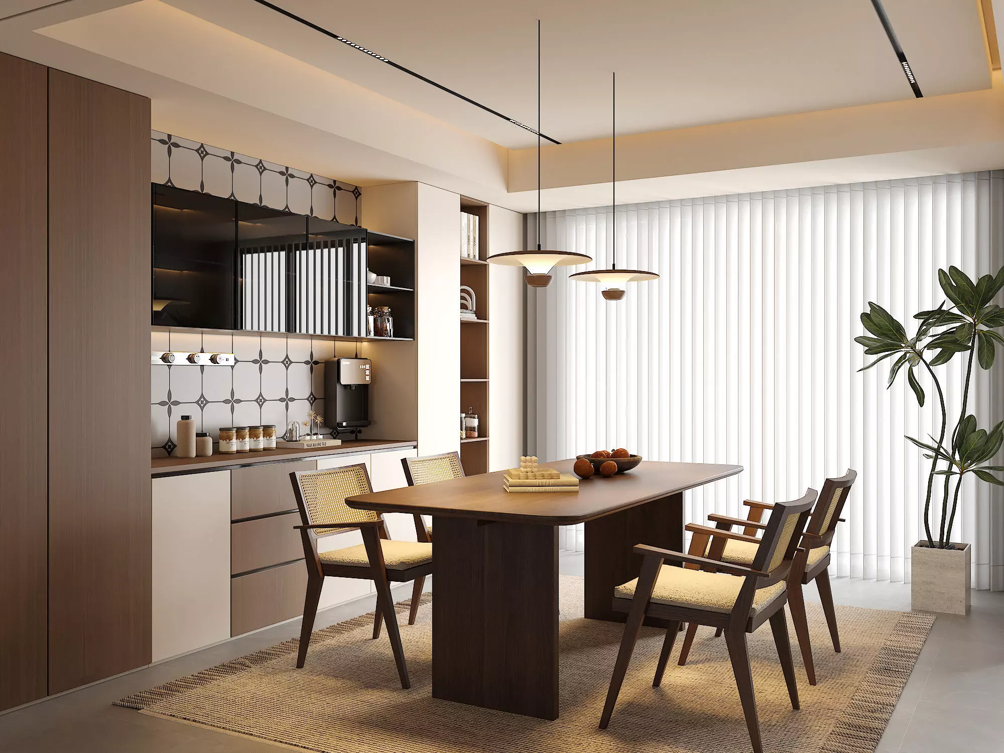 Japandi Minimalist Dining Room 112 3D model_0