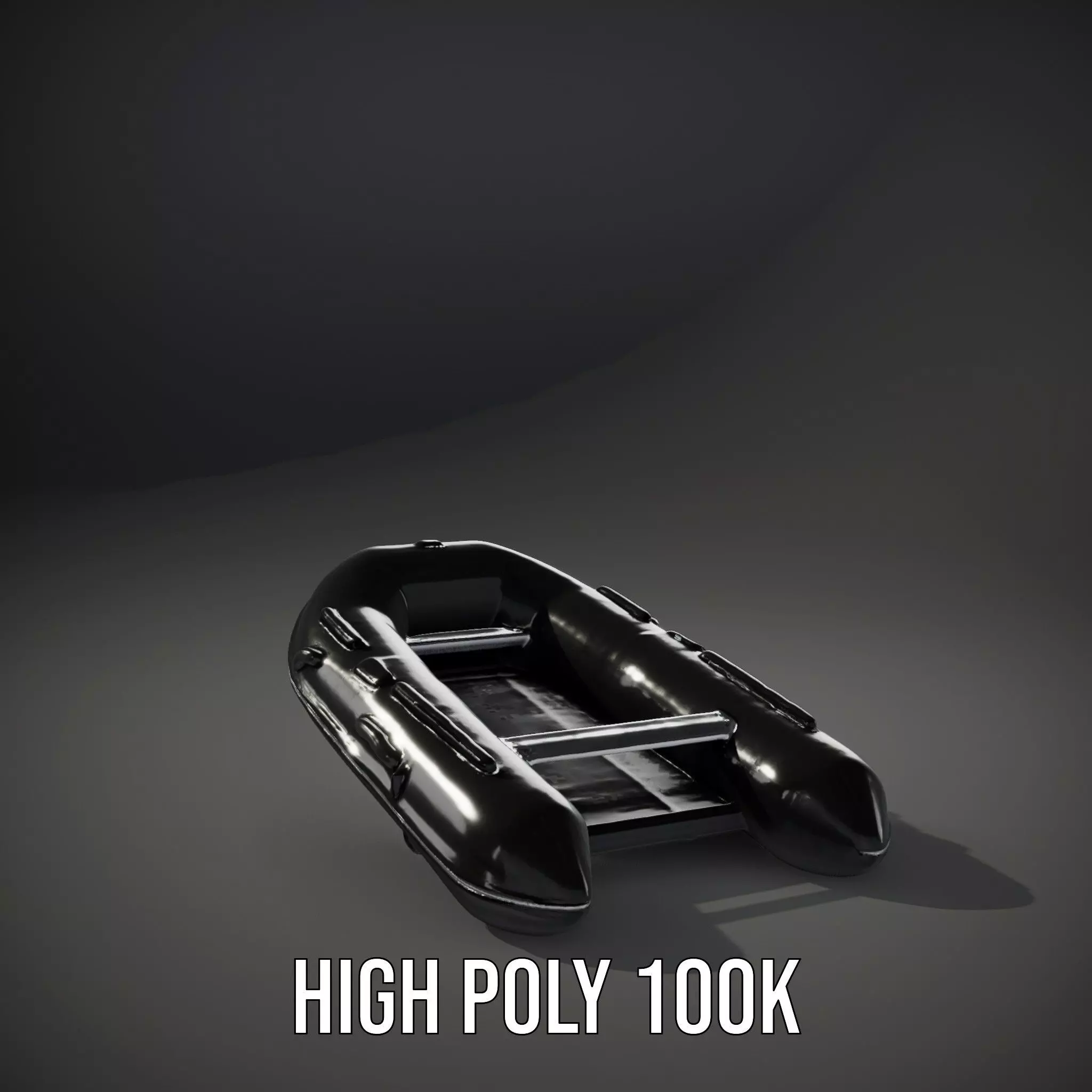 Black Inflatable Raft model pack Low-poly 3D model_10