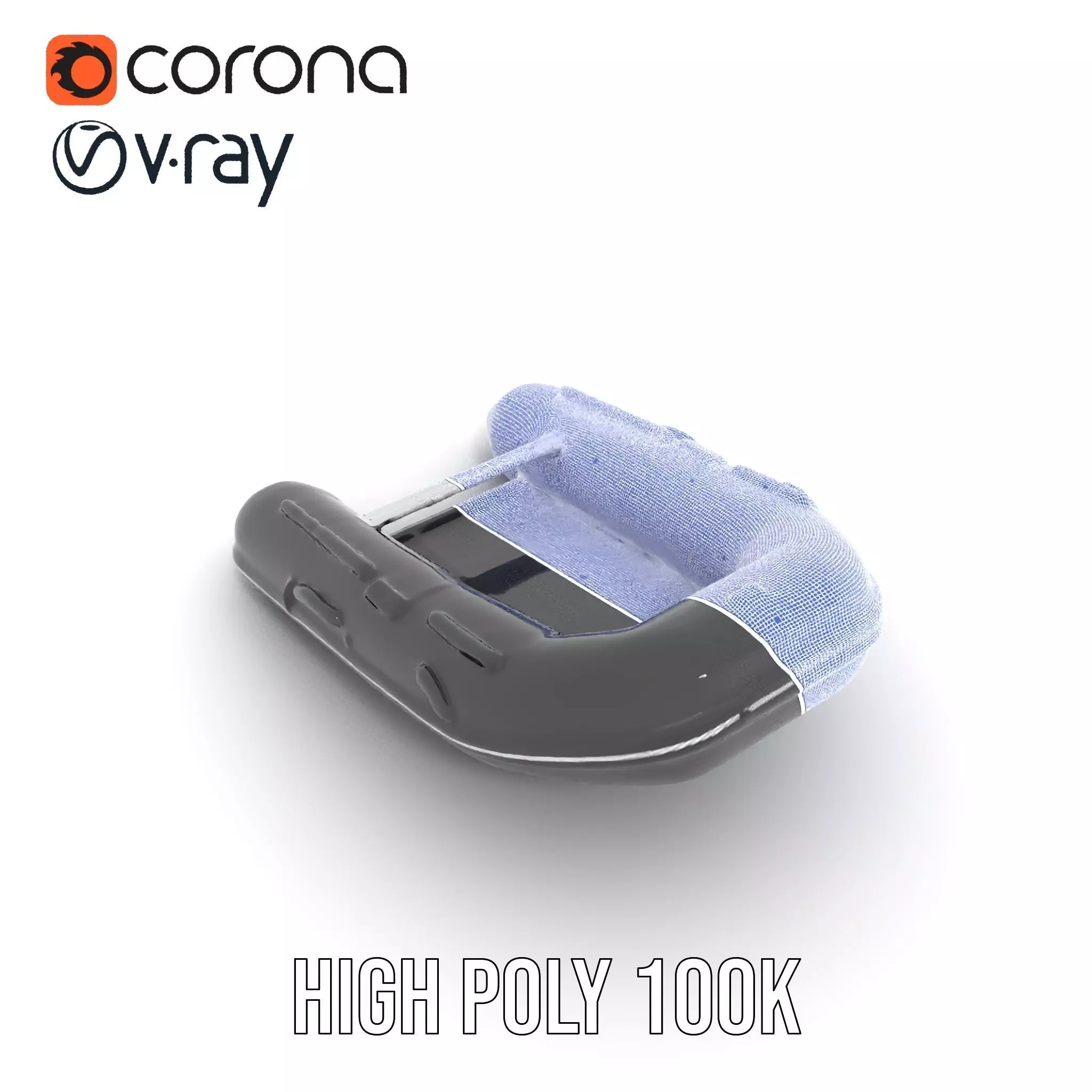 Black Inflatable Raft model pack Low-poly 3D model_34