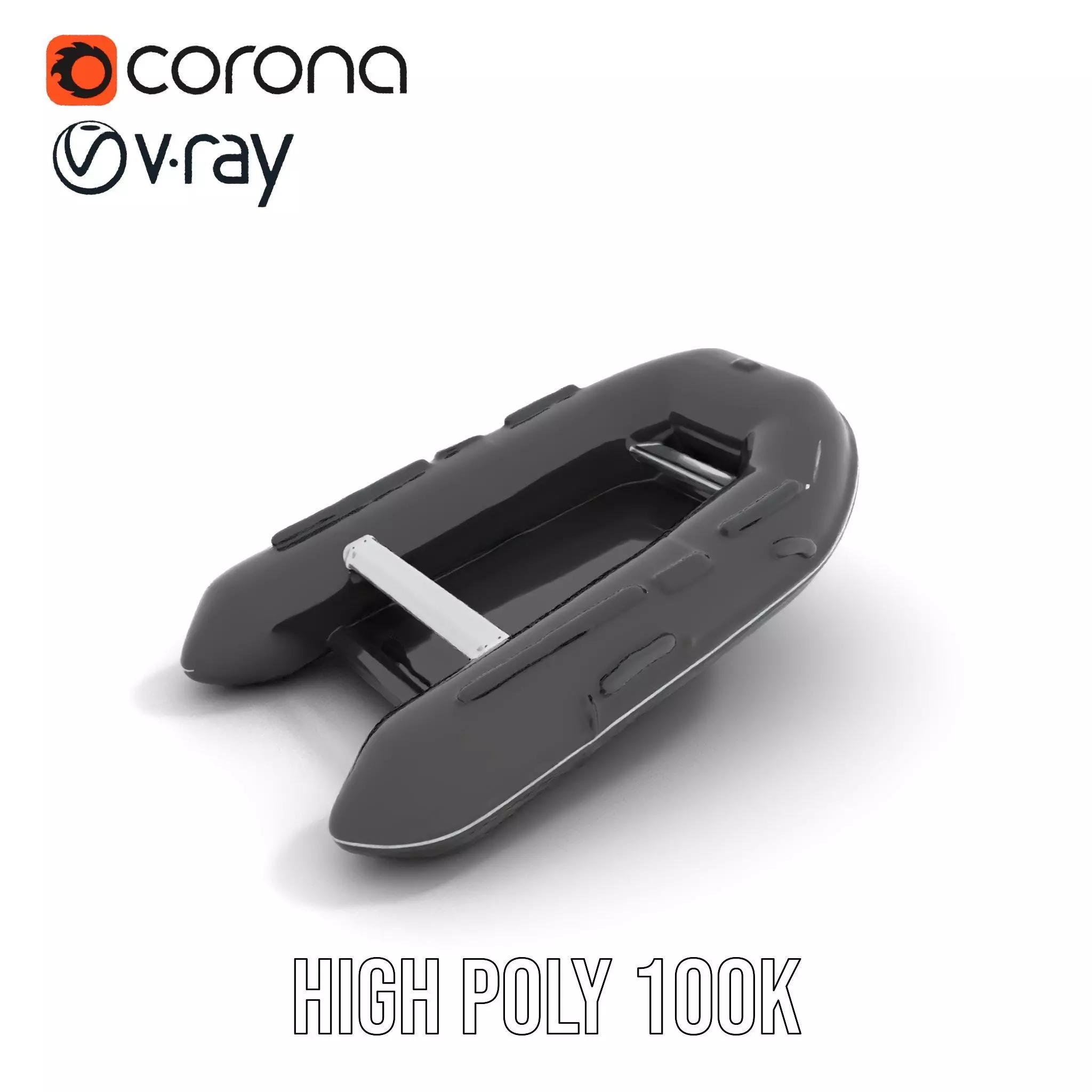 Black Inflatable Raft model pack Low-poly 3D model_31