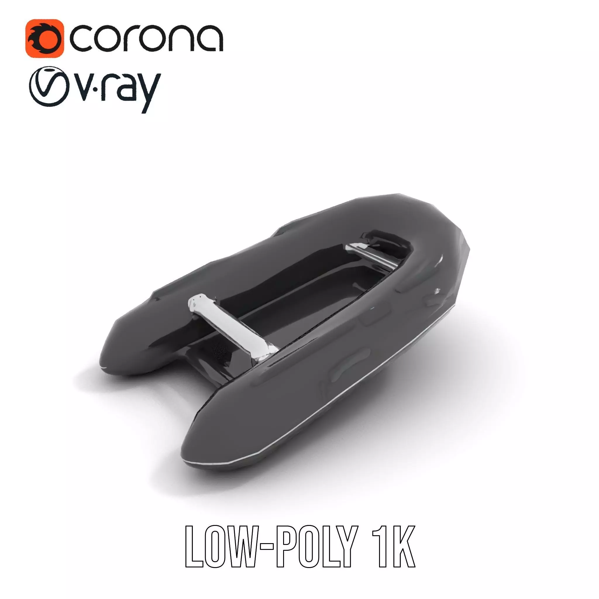 Black Inflatable Raft model pack Low-poly 3D model_19