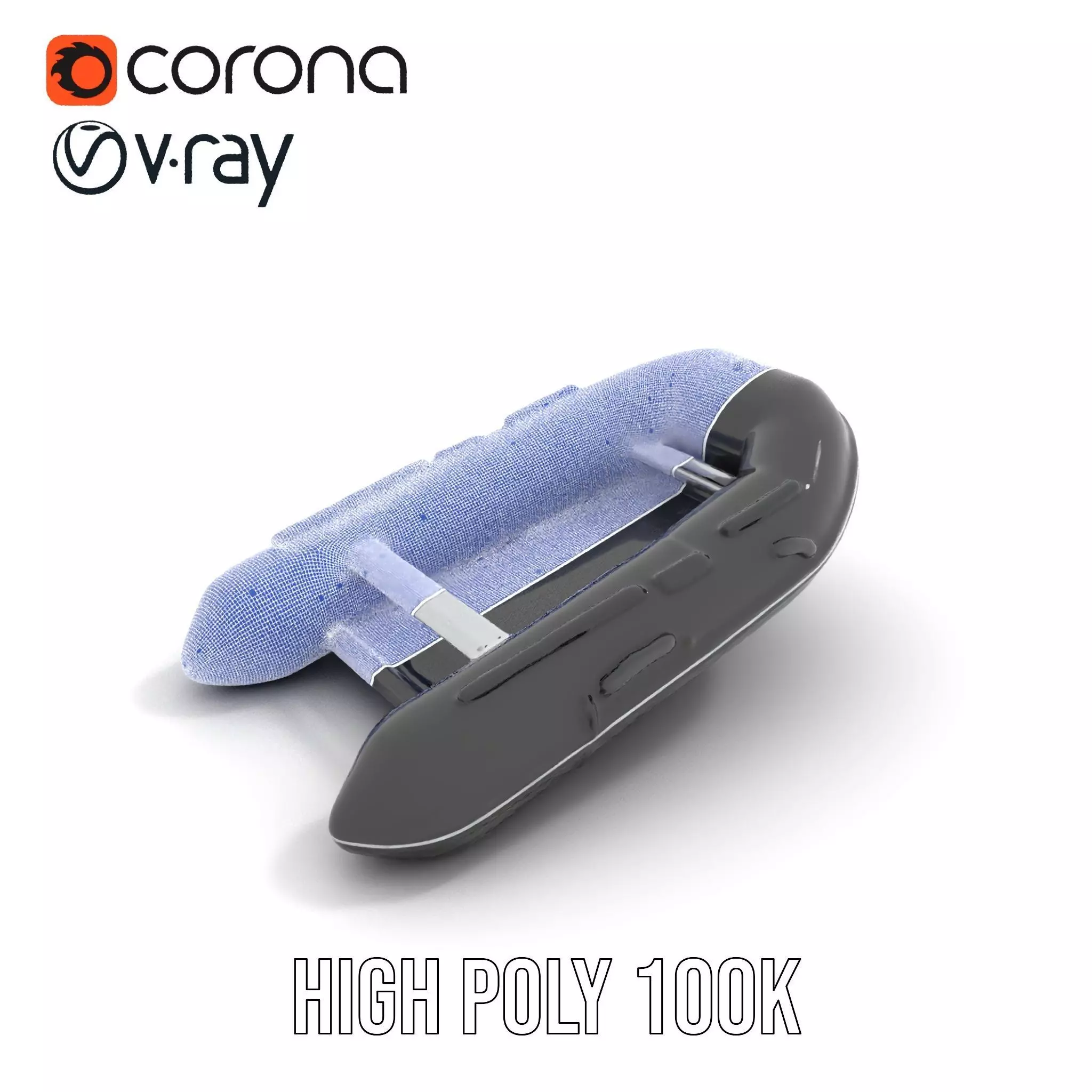 Black Inflatable Raft model pack Low-poly 3D model_22