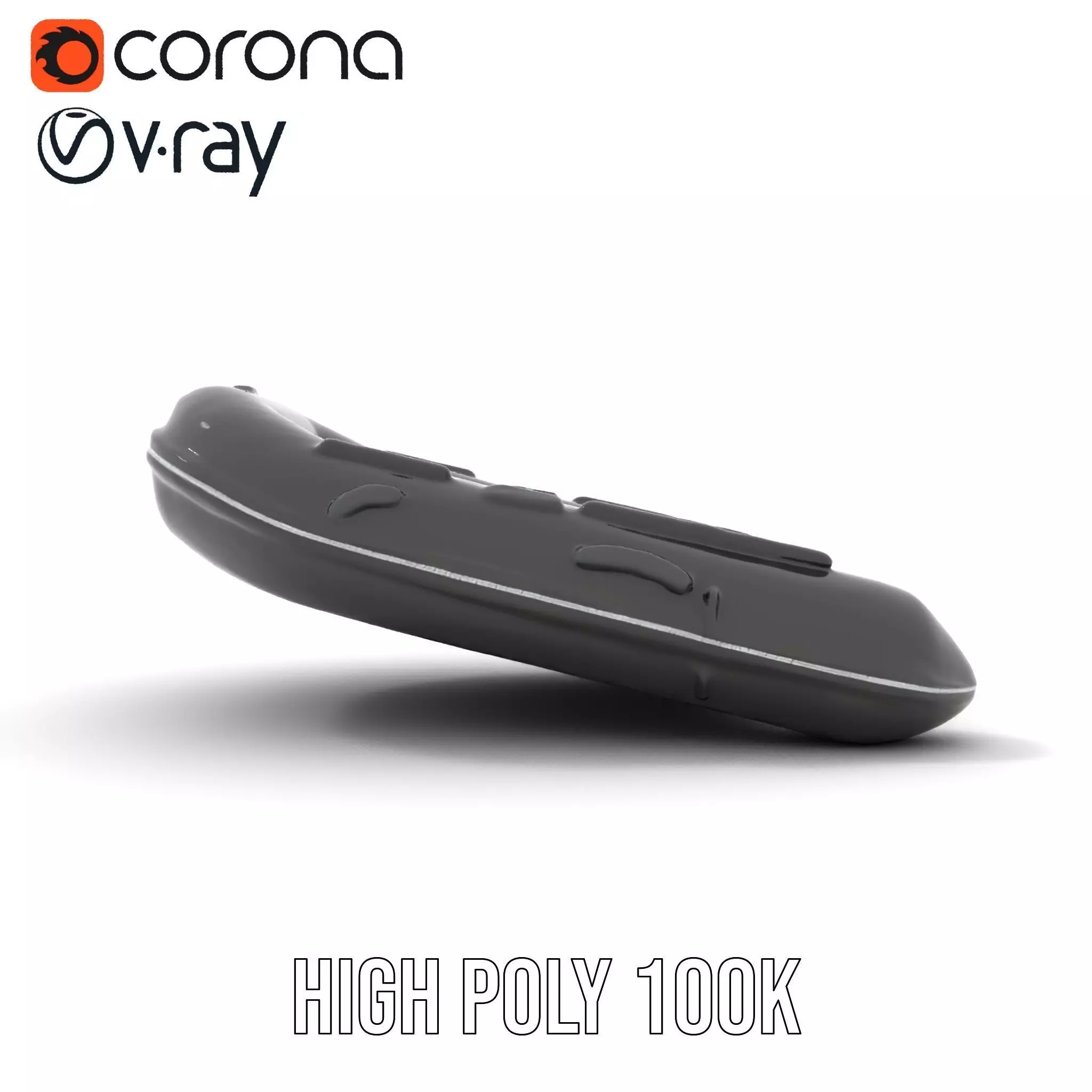 Black Inflatable Raft model pack Low-poly 3D model_28