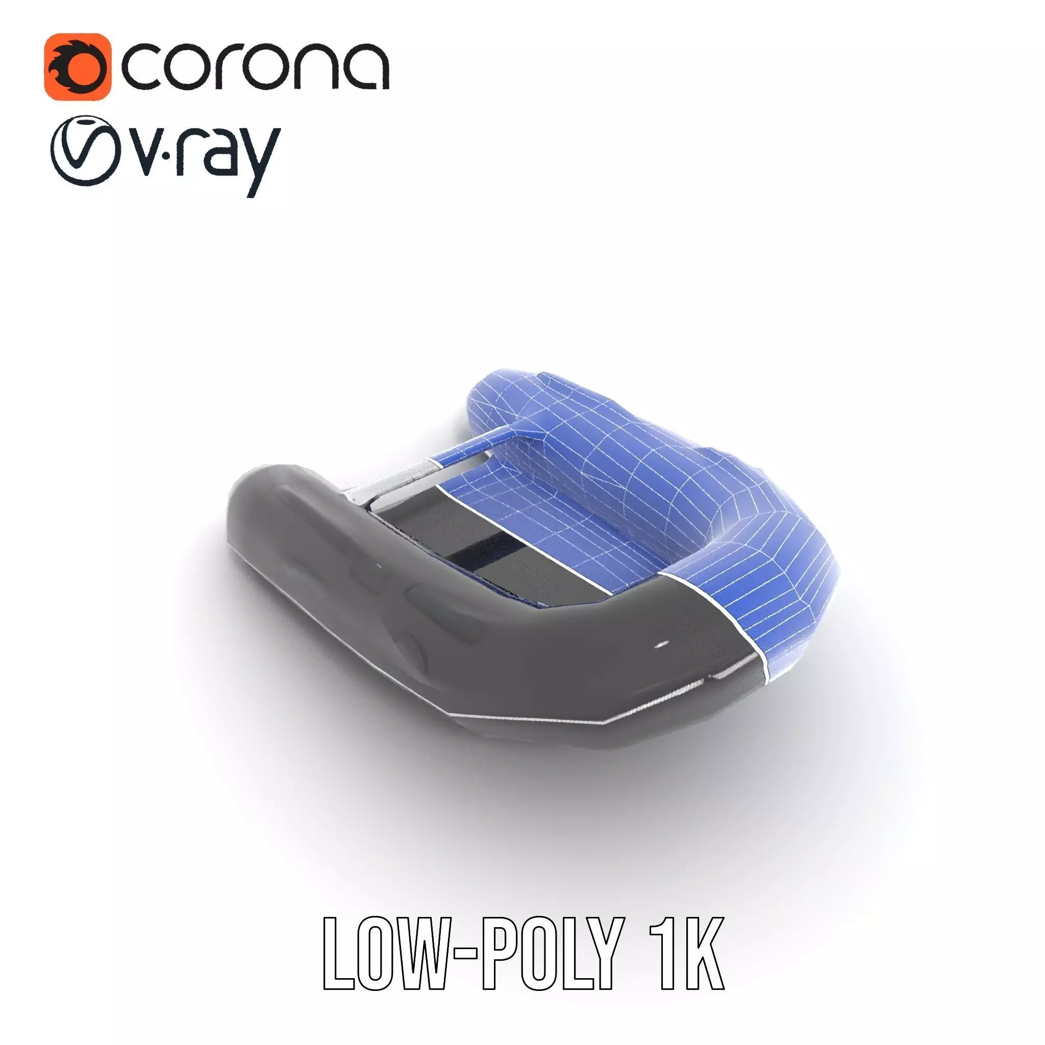 Black Inflatable Raft model pack Low-poly 3D model_21