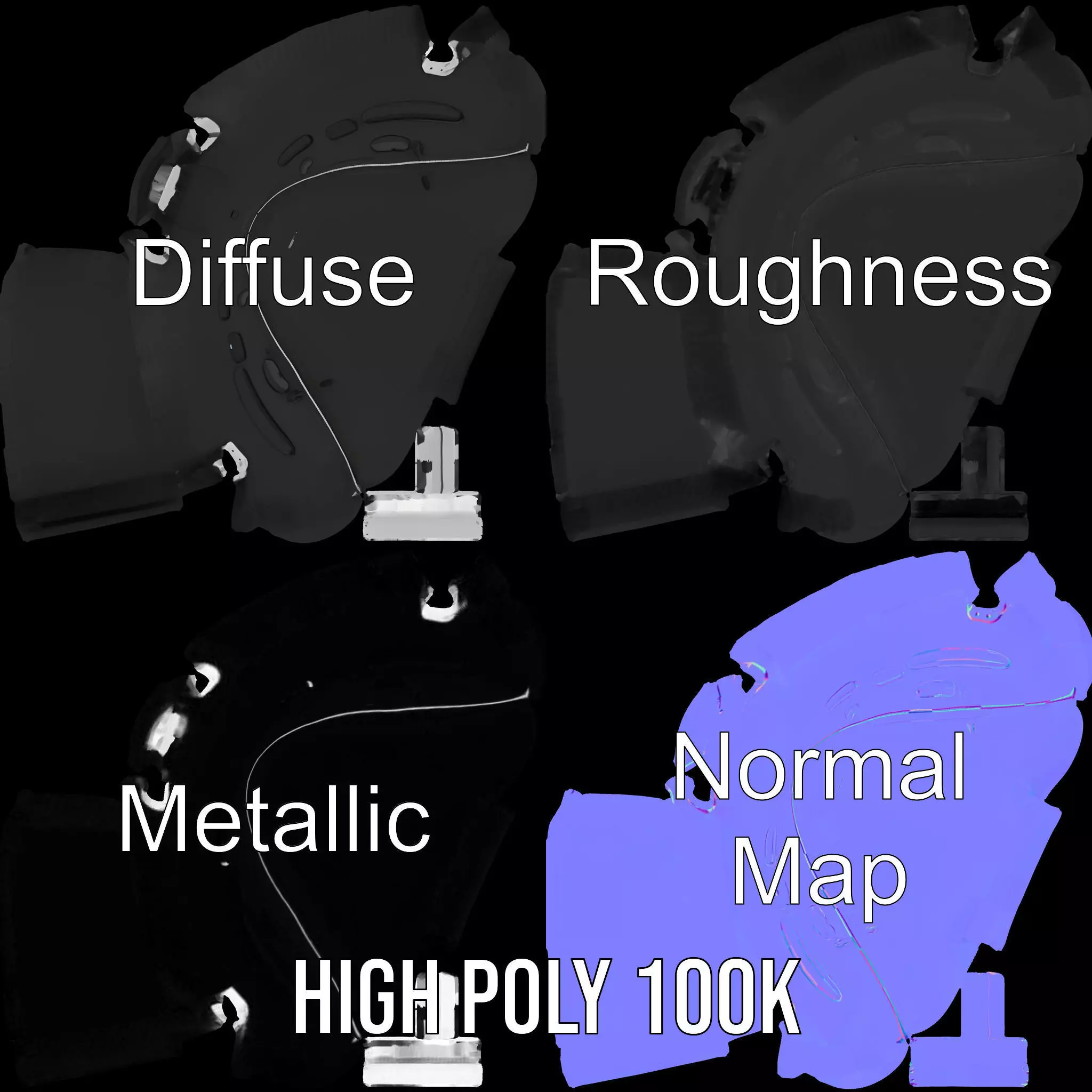 Black Inflatable Raft model pack Low-poly 3D model_3