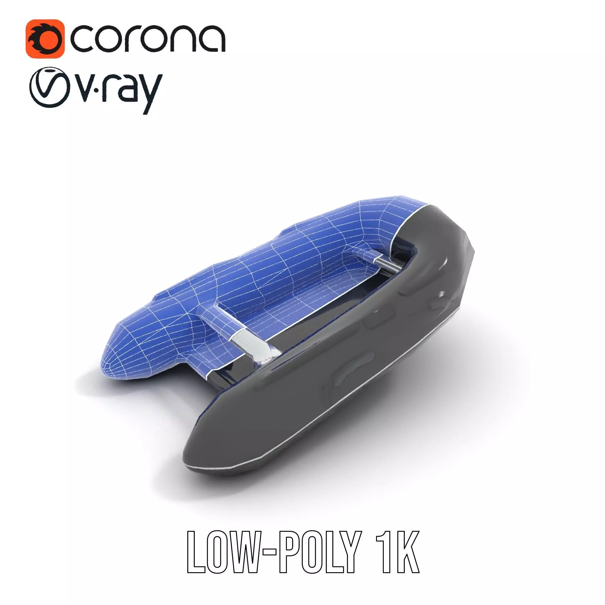 Black Inflatable Raft model pack Low-poly 3D model_24