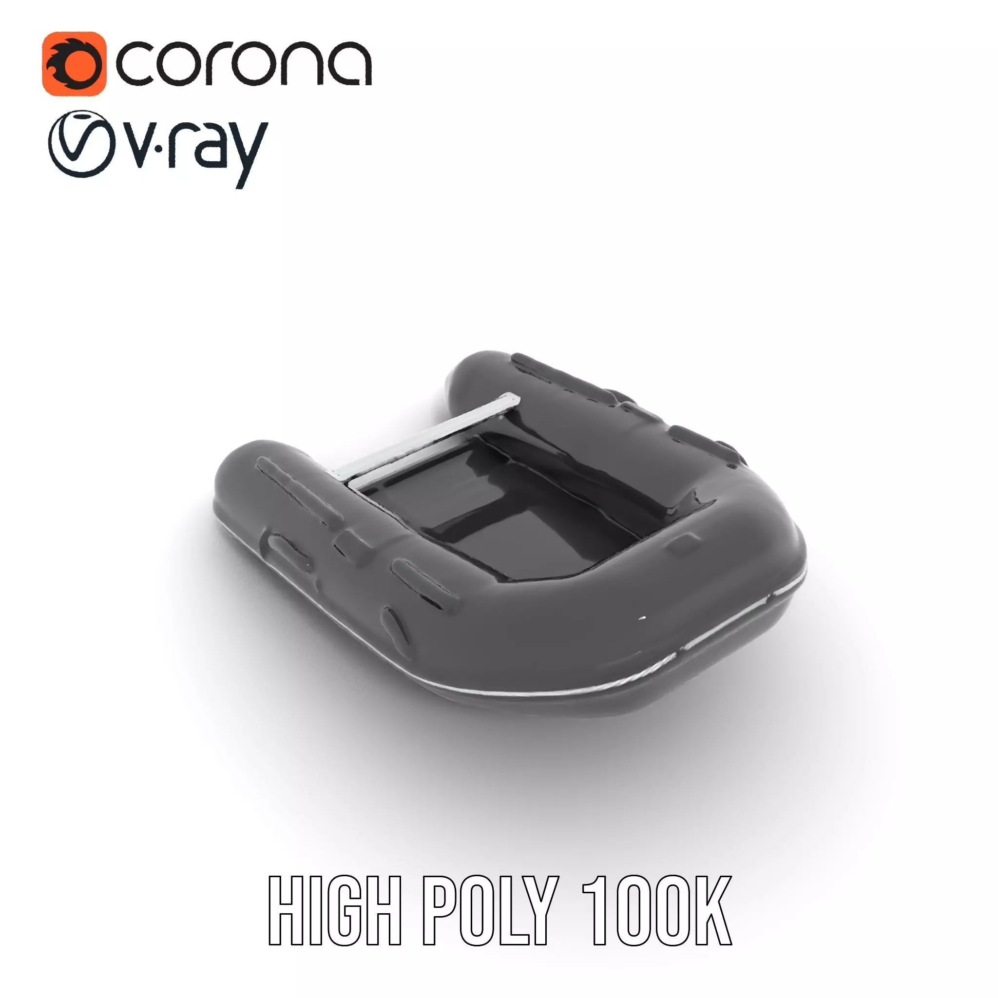 Black Inflatable Raft model pack Low-poly 3D model_25