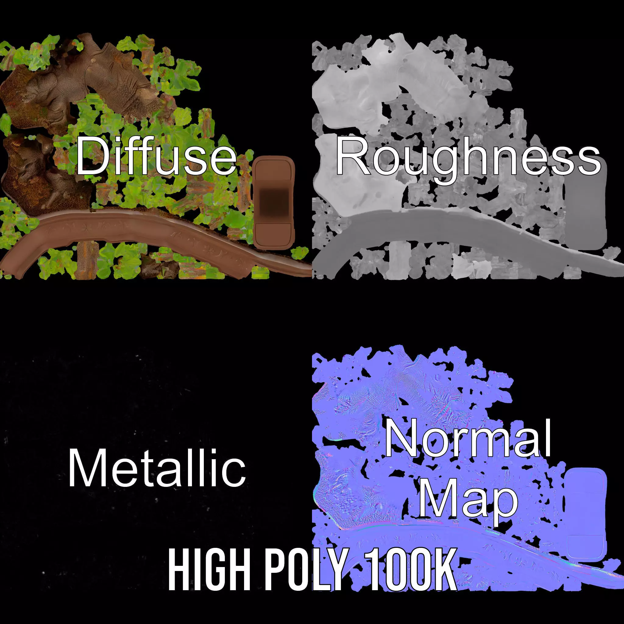 Elegant Bonsai Tree model pack Low-poly 3D model_3