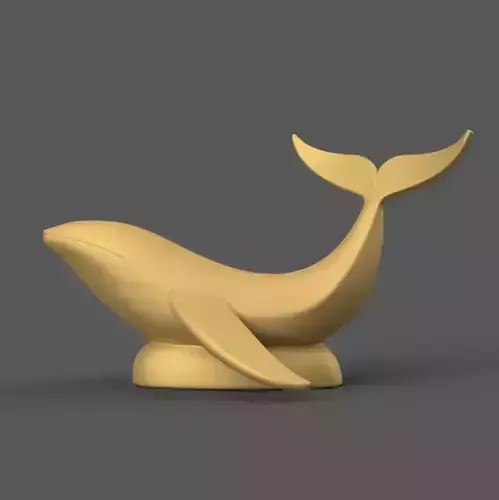 Elegant Whale STL 3D Print Model Modern Desk Decor 3D print model