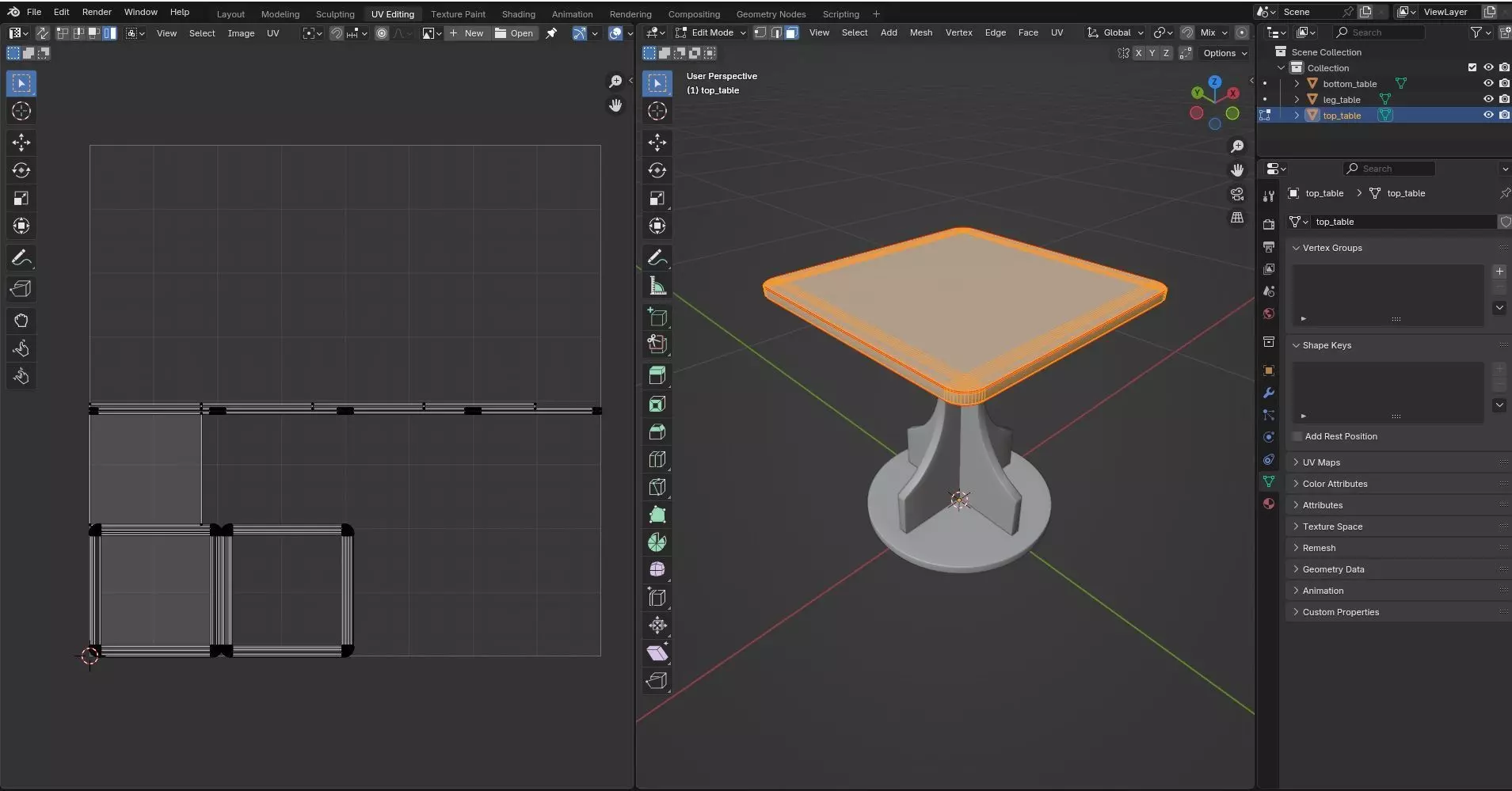 Square Table CG25 3D model_10