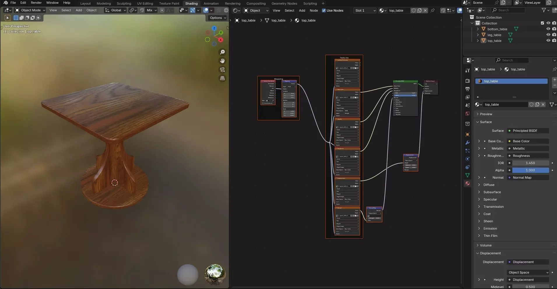 Square Table CG25 3D model_11