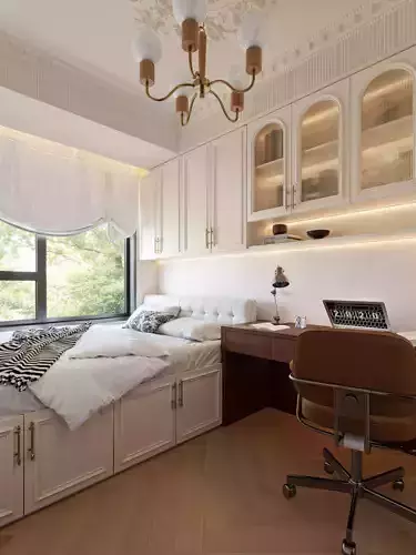 French Style Bedroom with Built-in Storage 97