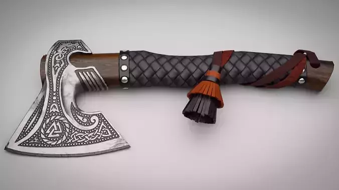 Viking Battle Axe Low-poly 3D model